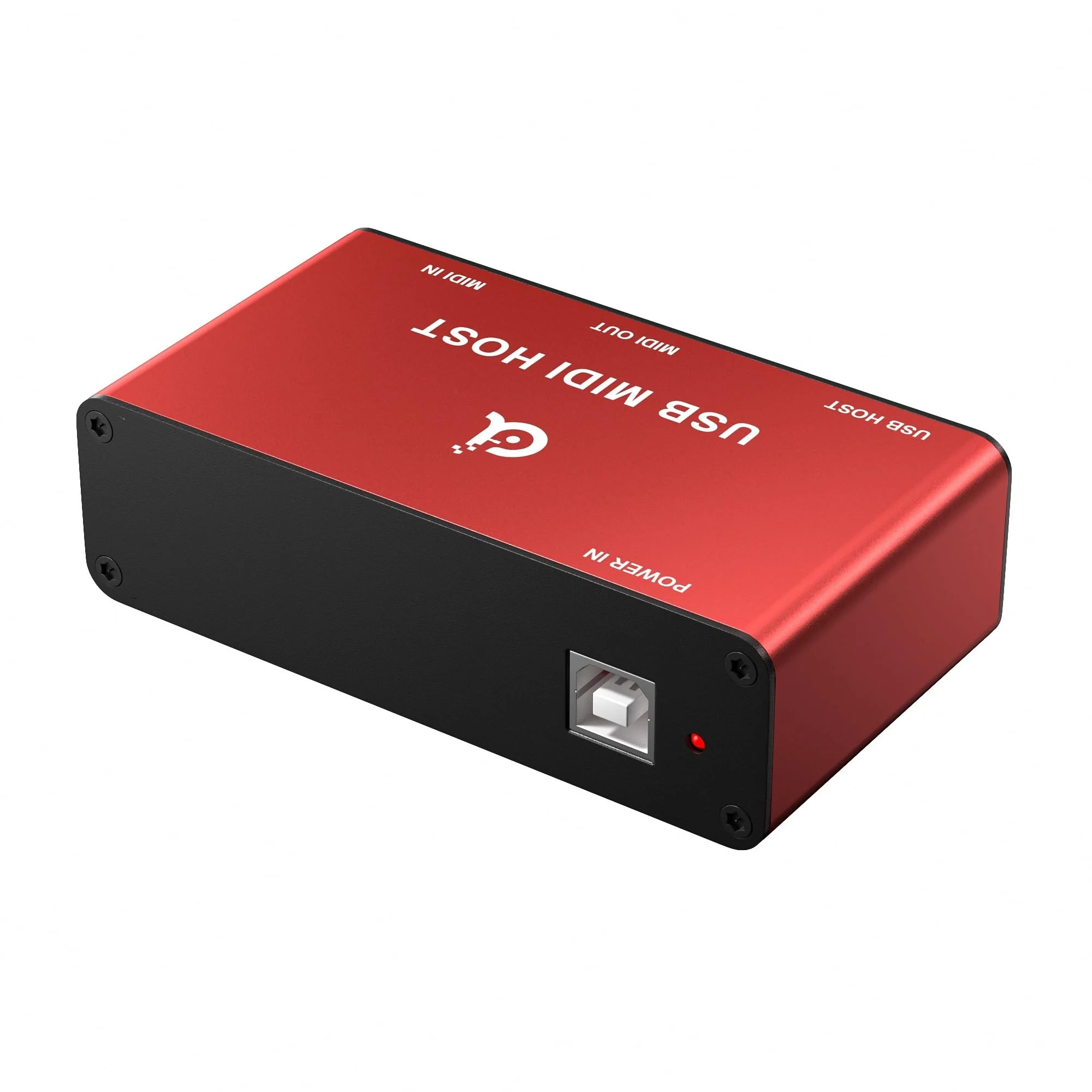 DigitalLife Stand-Alone USB MIDI Host Bridge Box - 1-In/1-Out 5-PIN DIN MIDI Interfaces, LED Indicator, Metal, Red (No computer needed) MIDI-Host (Red) - Image 2