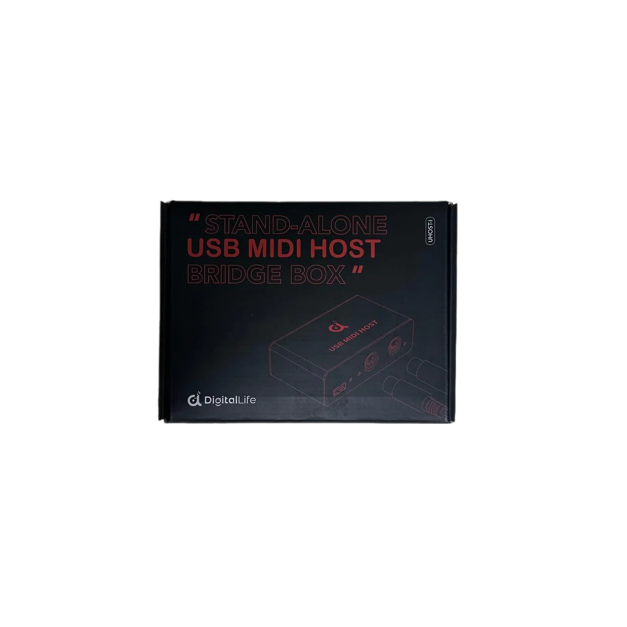 DigitalLife Stand-Alone USB MIDI Host Bridge Box - 1-In/1-Out 5-PIN DIN MIDI Interfaces, LED Indicator, Metal, Red (No computer needed) MIDI-Host (Red) - Image 7