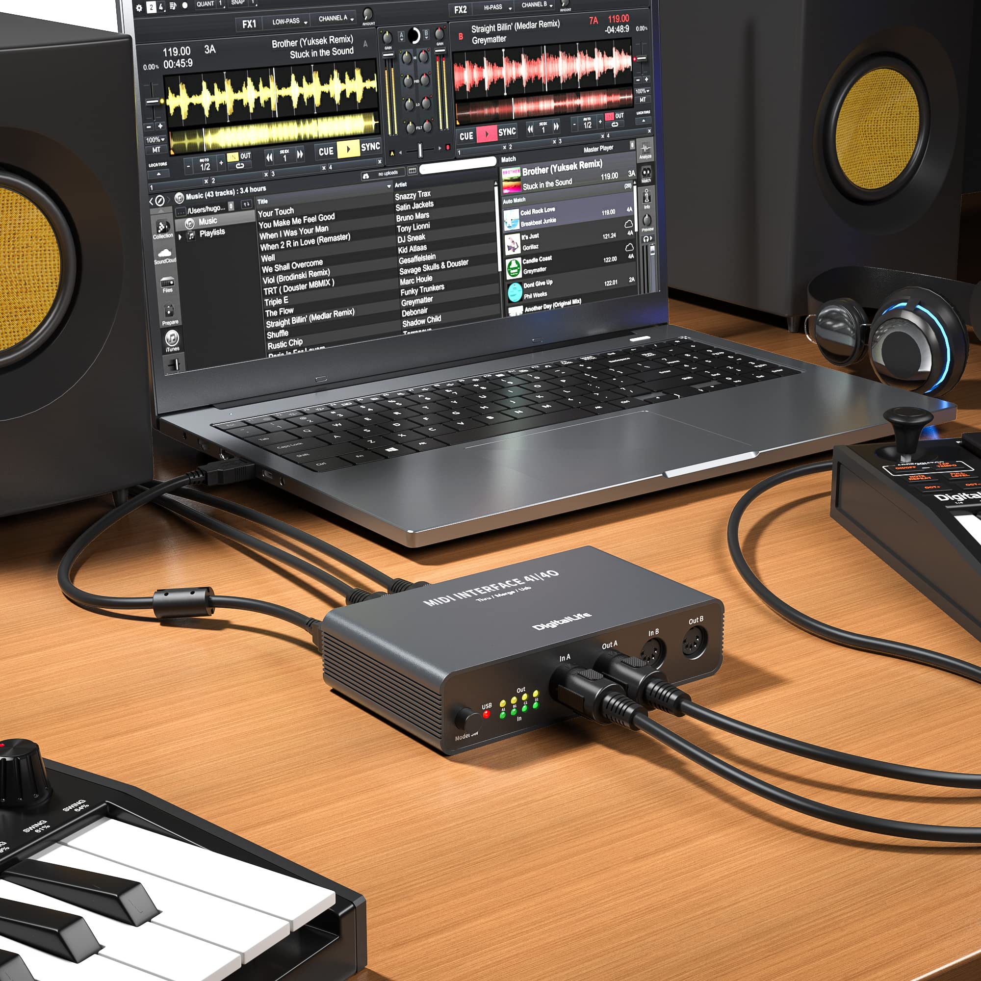 DigitalLife TripleX Quadra Port 3-in-1 5-Pin DIN Interface – USB MIDI, Thru & Merge Functions for Studio, Live Performance & Music Production - Image 4