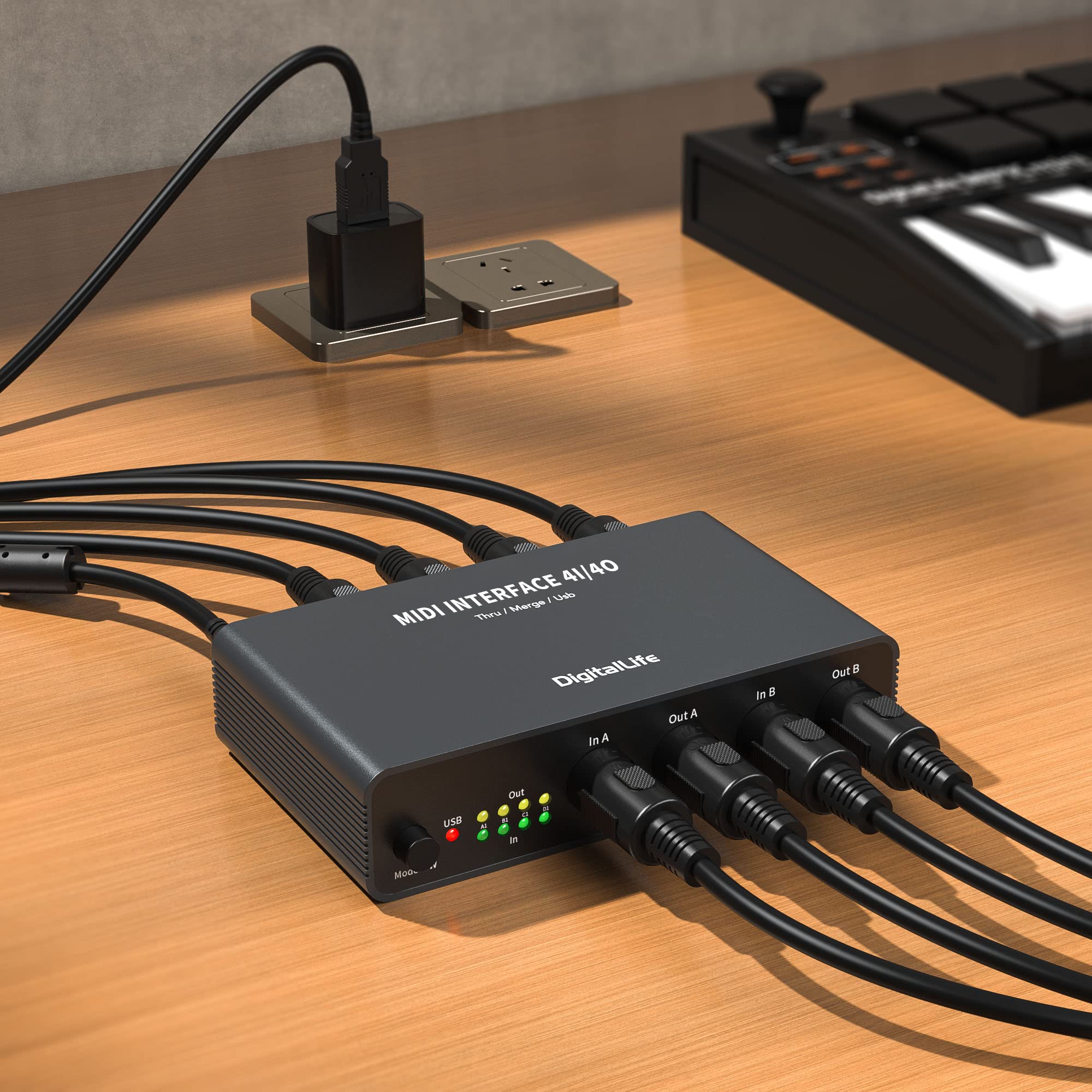 DigitalLife TripleX Quadra Port 3-in-1 5-Pin DIN Interface – USB MIDI, Thru & Merge Functions for Studio, Live Performance & Music Production - Image 5