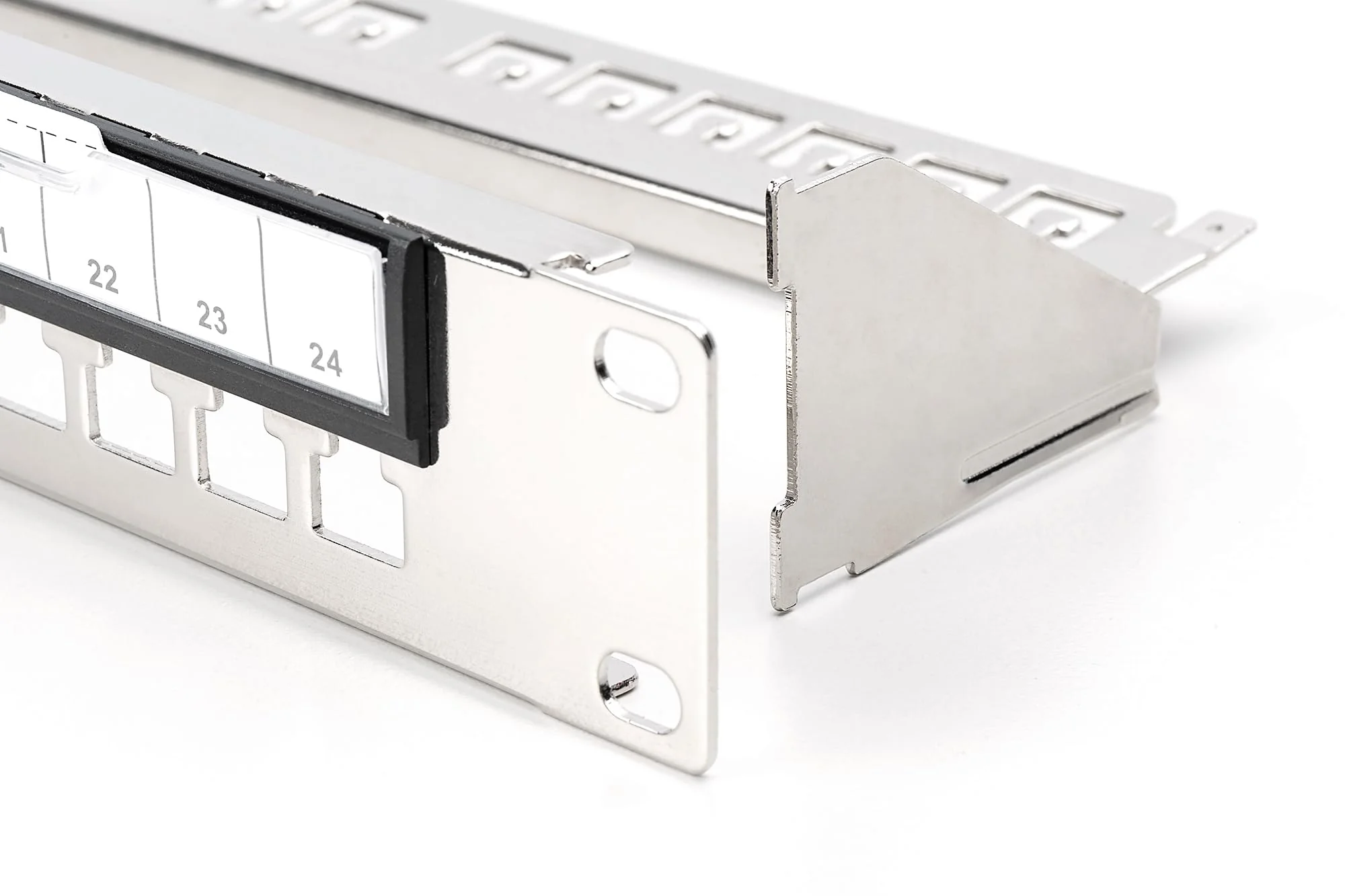 DIGITUS Patch Panel - Modular - For Keystone Modules - 19" - 24-Port - Shielded - Rack Mount 1U - Grey - Image 6