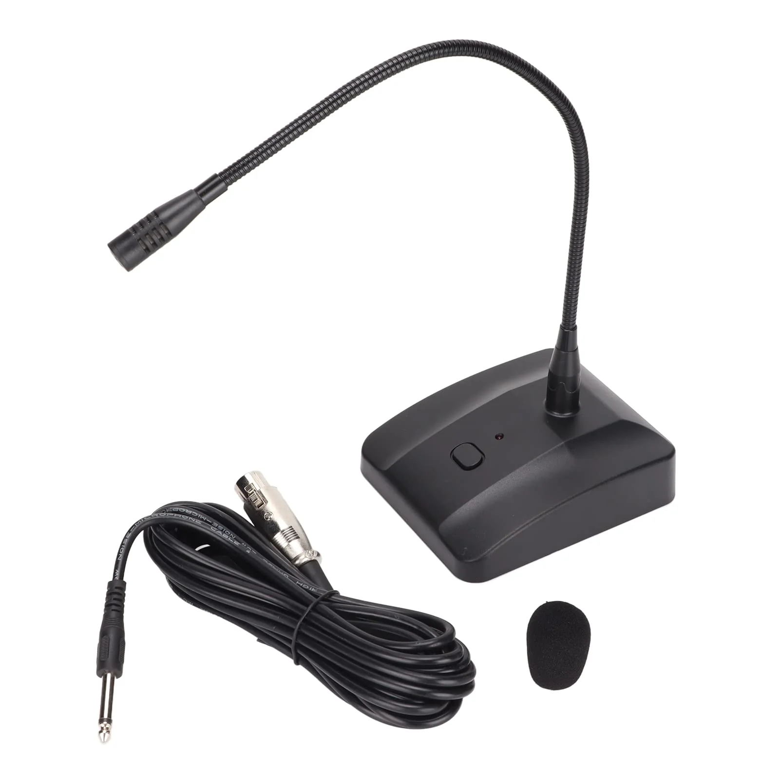 Dilwe Desktop Microphone with Mute, 360° Adjustable Gooseneck Microphone with XLR to 6.35mm Cable, Cardioid Condenser Condenser Computer Microphone for Broadcast Recording - Image 6