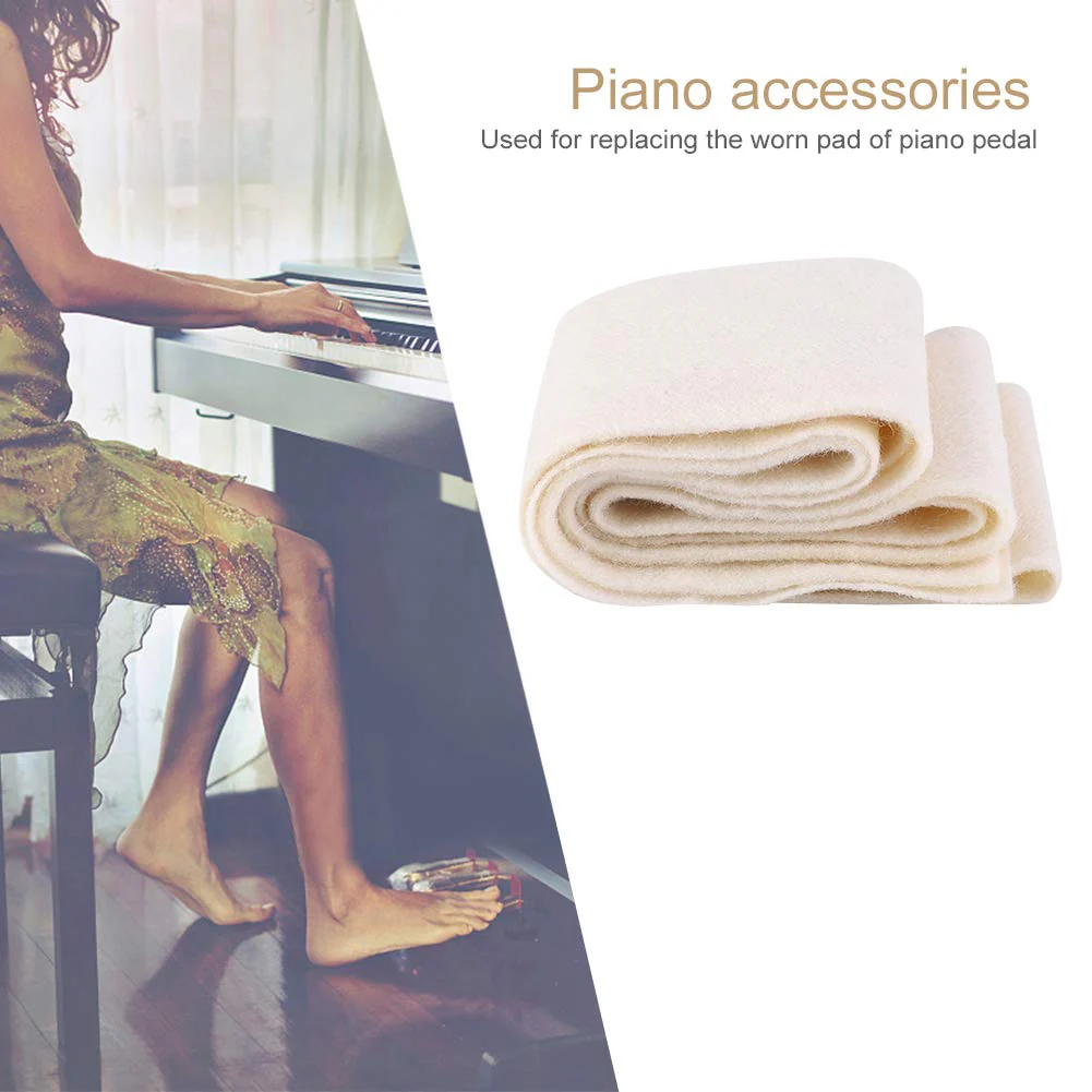Dilwe Piano Pedal Felt Beige Wool Musical Instruments Repair Parts Wear- Accessory, Piano Muffler Felt Piano Mute Rail Felt Strip Piano Weak Sound Felt for Piano Accessory - Image 3