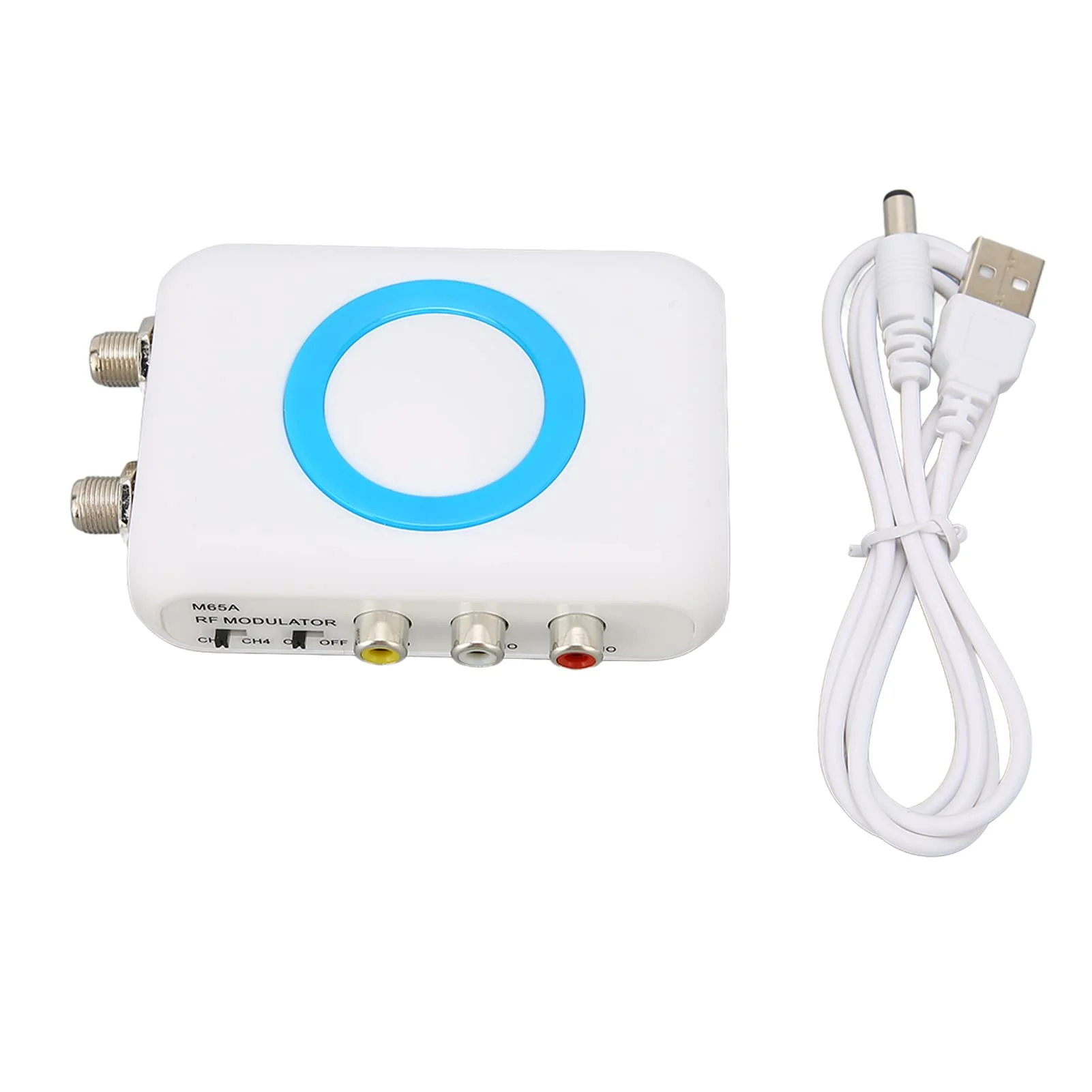 Dilwe RF Modulator Coaxial Adapter, M65A NTSC HD VHF Demodulator Converter with Cable, HD Input, AV Output, RF Output for CATV System - Image 6