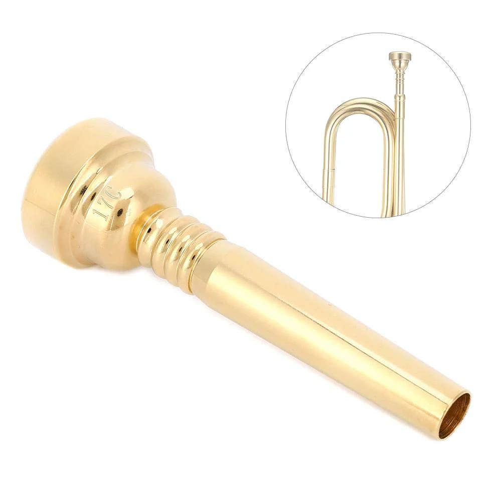 Dilwe Trumpet Mouthpiece 17C Gold Plated Wind Musical Instrument Accessory - Image 4