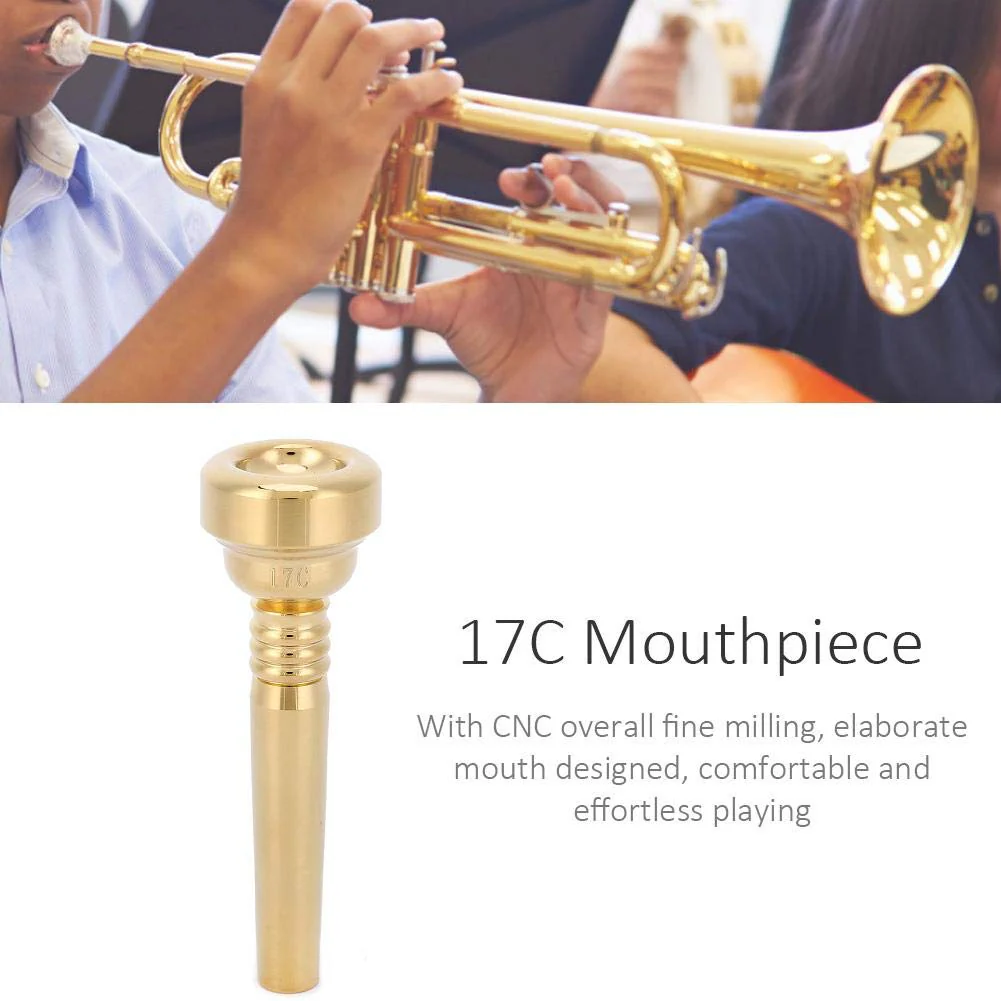 Dilwe Trumpet Mouthpiece 17C Gold Plated Wind Musical Instrument Accessory - Image 7