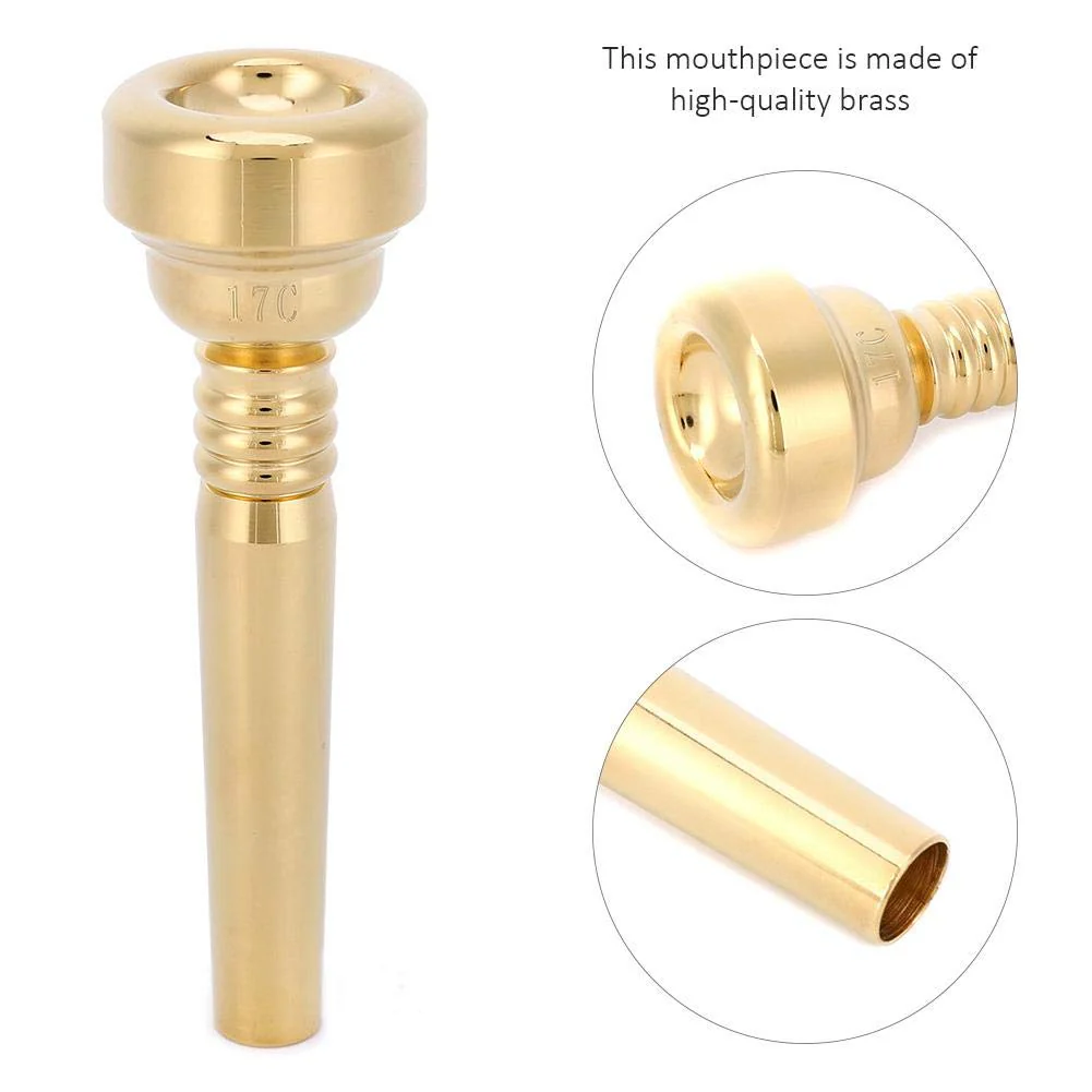 Dilwe Trumpet Mouthpiece 17C Gold Plated Wind Musical Instrument Accessory - Image 9