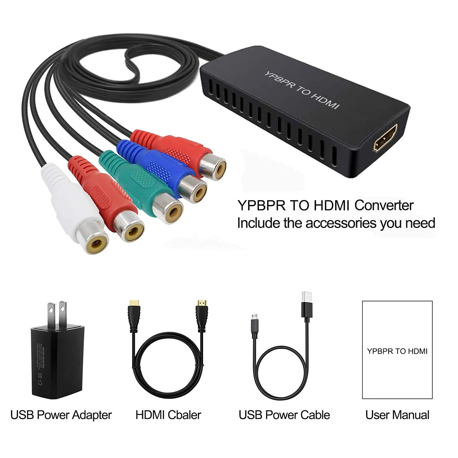 Dingsun Component to HDMI Converter, YPbPr/RGB+R/L to HDMI Converter Adapter, Support 720P/ 1080P for DVD, VSH, Blu-Ray Player, Wii, PS2/PS3, Xbox 360, Gamecube and More (Female) - Image 7