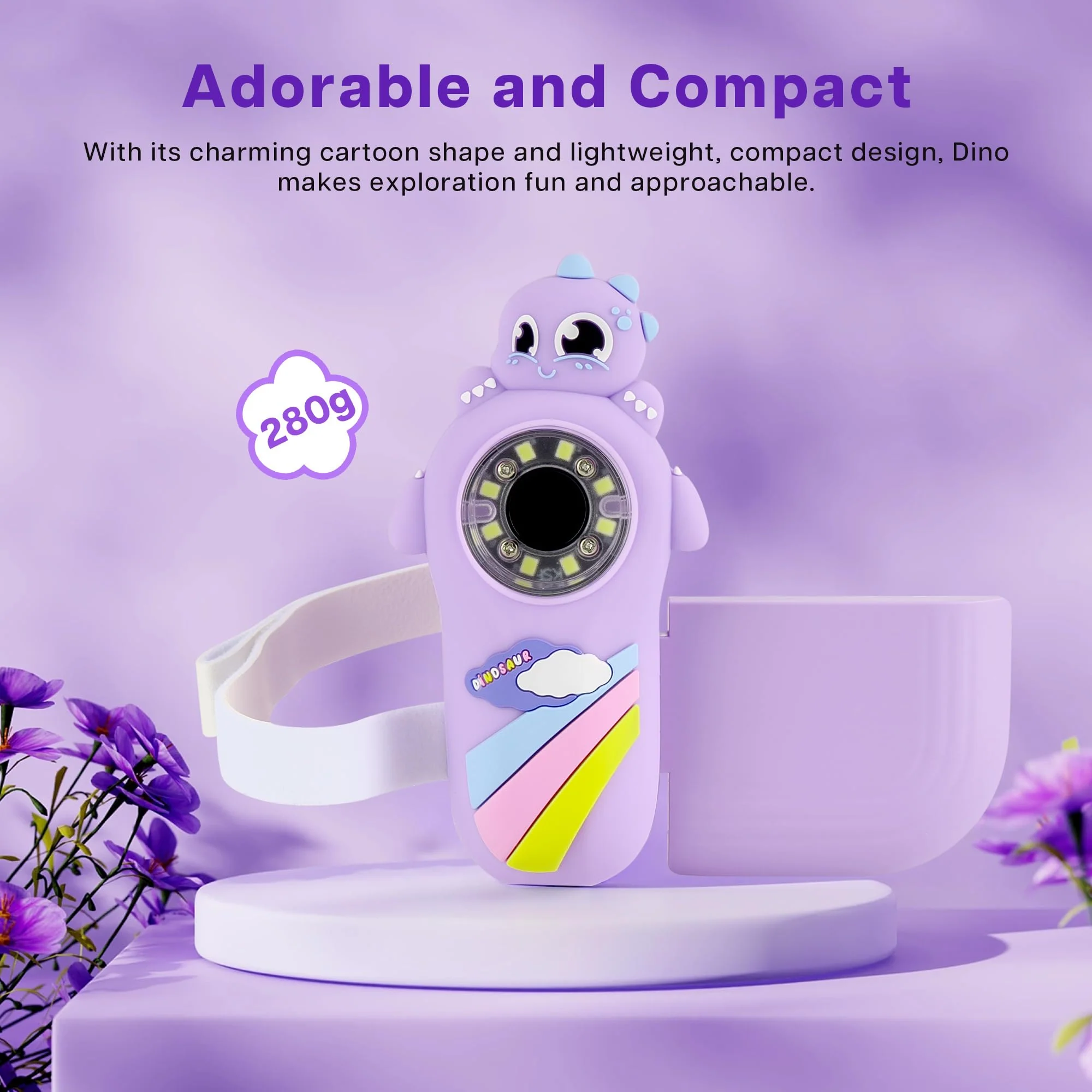 Dino Microscope for Kids, 1000x Portable Digital Microscope Camera with 2" Screen, Educational Science Kit Birthday Gifts for Kid Age 4-12, 32GB TF Card Included Violet - Image 4