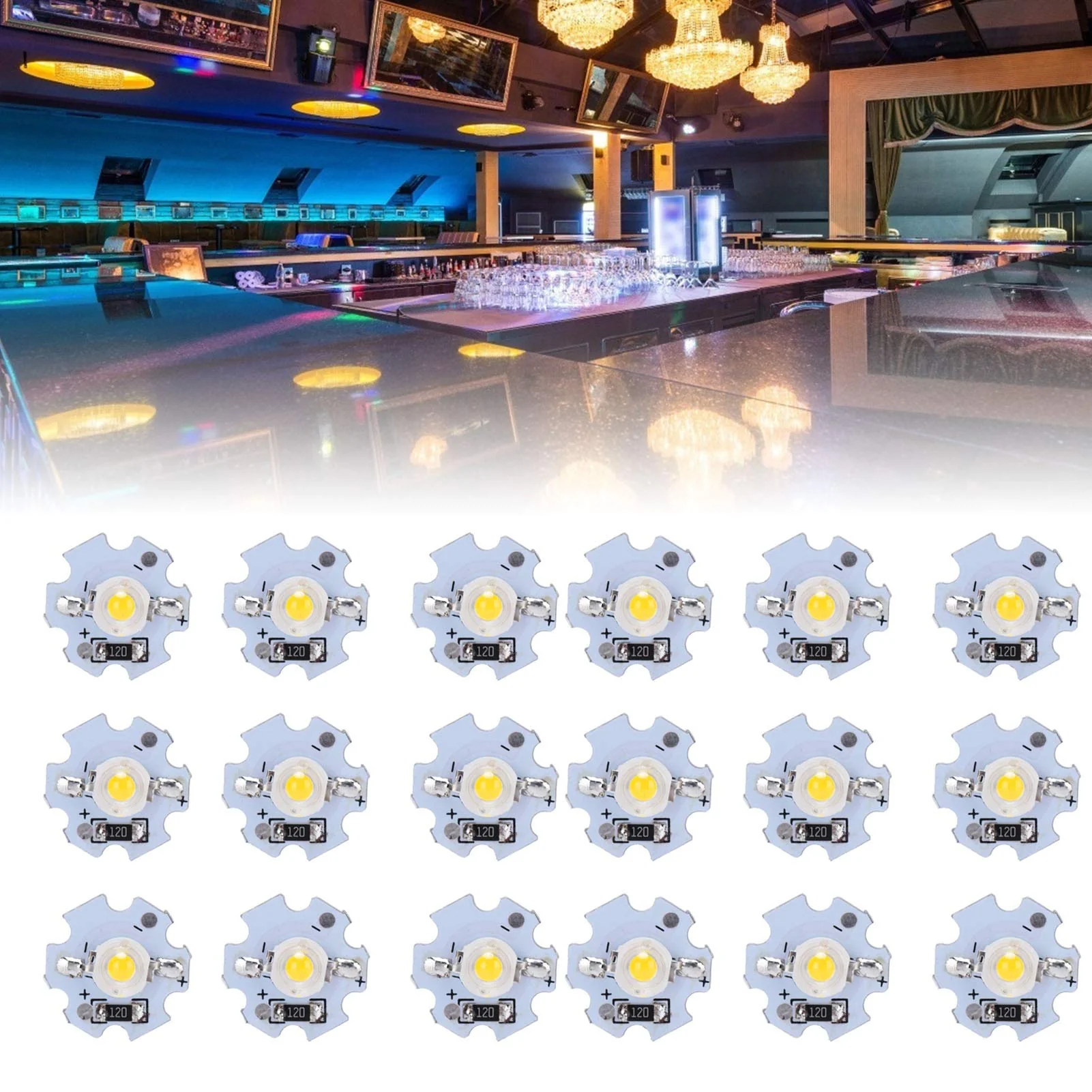 Dioche LED Chip, Pack of 25 0.5W 5V High Performance LED Lamp Beads with Aluminium Plate for Flashlights, DIY Adjustment Lights, Headlights and Spotlights - Image 5