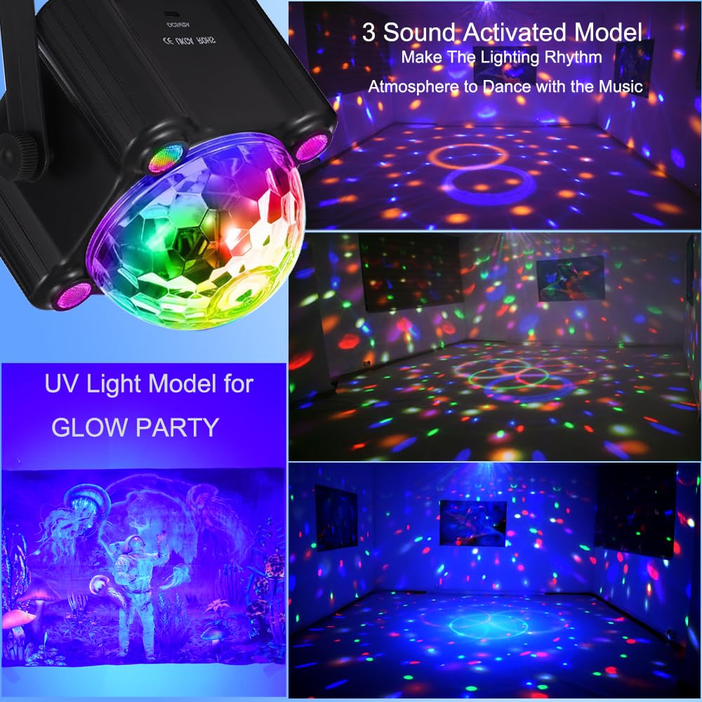 Disco Ball Party Lights, Disco Ball Decor Disco Light Sound Activated with Remote Control Dj Lights for Outdoors and Indoors Home Club Karaoke Christmas Halloween Birthday Wedding Decorations. - Image 2