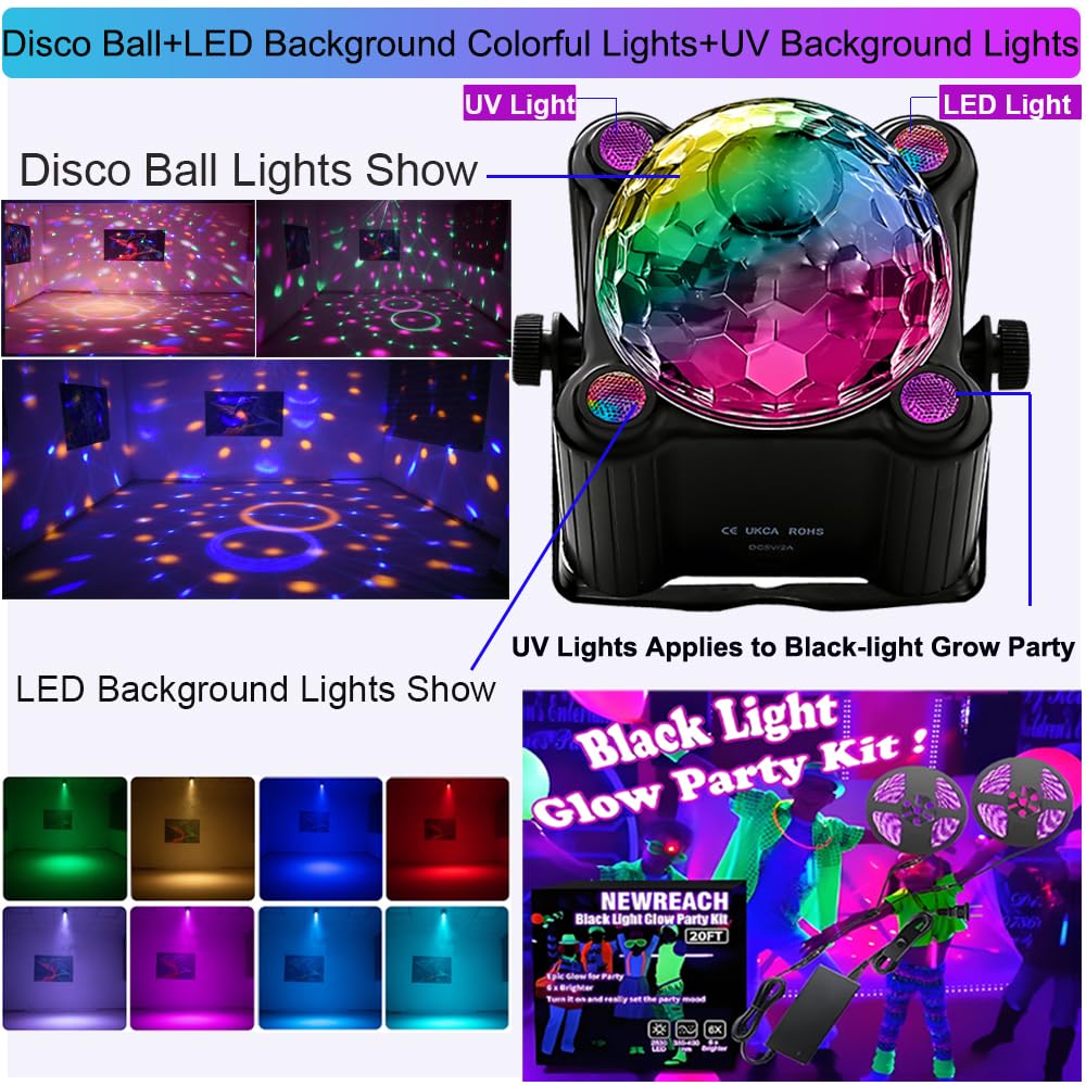 Disco Ball Party Lights, Disco Ball Decor Disco Light Sound Activated with Remote Control Dj Lights for Outdoors and Indoors Home Club Karaoke Christmas Halloween Birthday Wedding Decorations. - Image 3