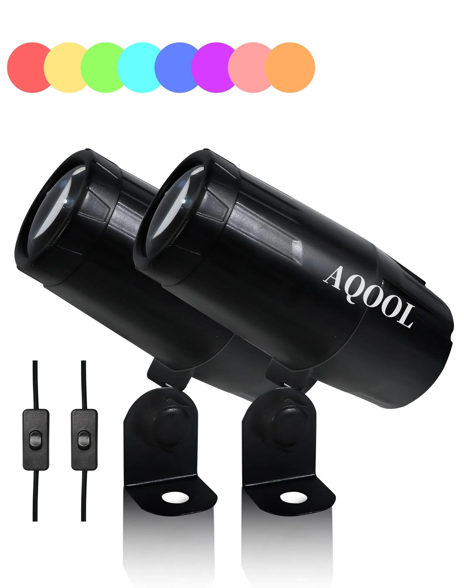 Disco Ball Spotlight 2 Pack, AQOOL Mini Pinspot Lights 5W White LED Beam Pin Spot Light Mirror Dsico Ball Light with ON/Off Button for Disco Party Bar DJ Events (No Remote) - Image 7