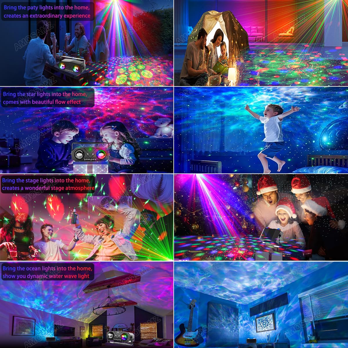 Disco Lights Disco Ball, Sound Activated Party Light with Roating Disco Ball,Star Projector,Ocean Light and Laser Lights for Party DJ KTV Club Wedding Festivals Stage Dancing Christmas Newly Party Light+Star Light - Image 2