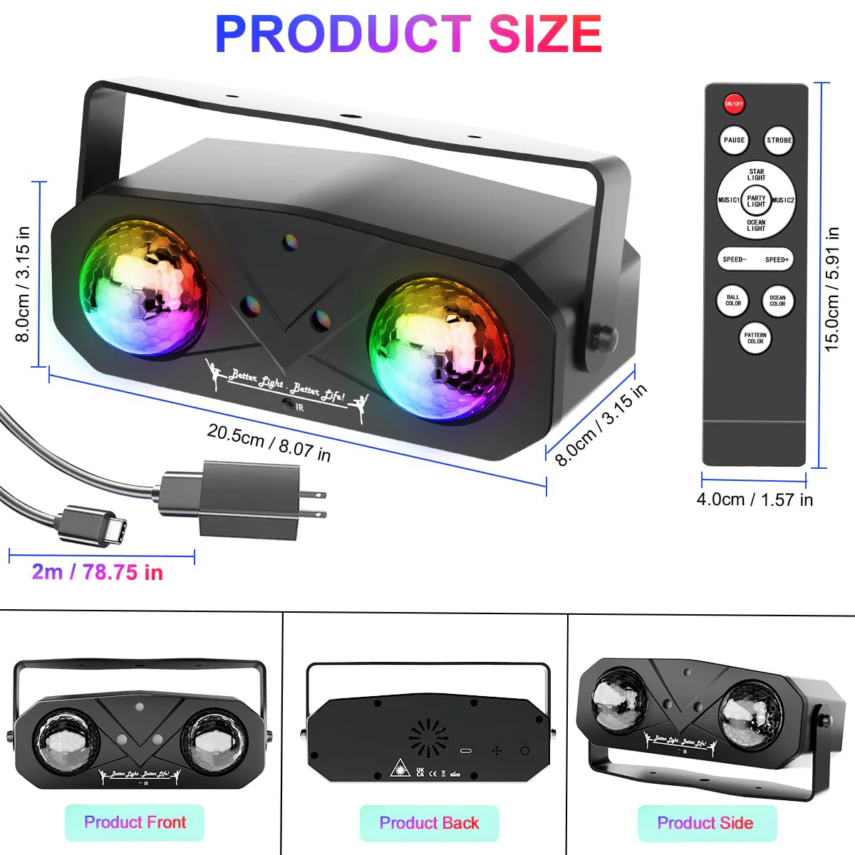 Disco Lights Disco Ball, Sound Activated Party Light with Roating Disco Ball,Star Projector,Ocean Light and Laser Lights for Party DJ KTV Club Wedding Festivals Stage Dancing Christmas Newly Party Light+Star Light - Image 6