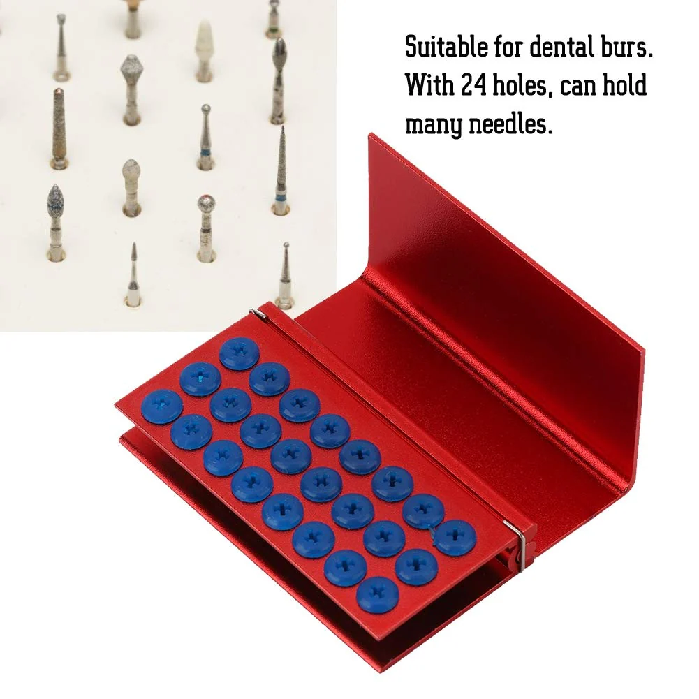 Disinfectant Box, 24 Hole Disinfectant Case Aluminium Alloy with Silicone Pad, Dental Drill Block Holder, Autoclavable Dental Tool Sterilizer, Dental Drill Cleaner - Image 8