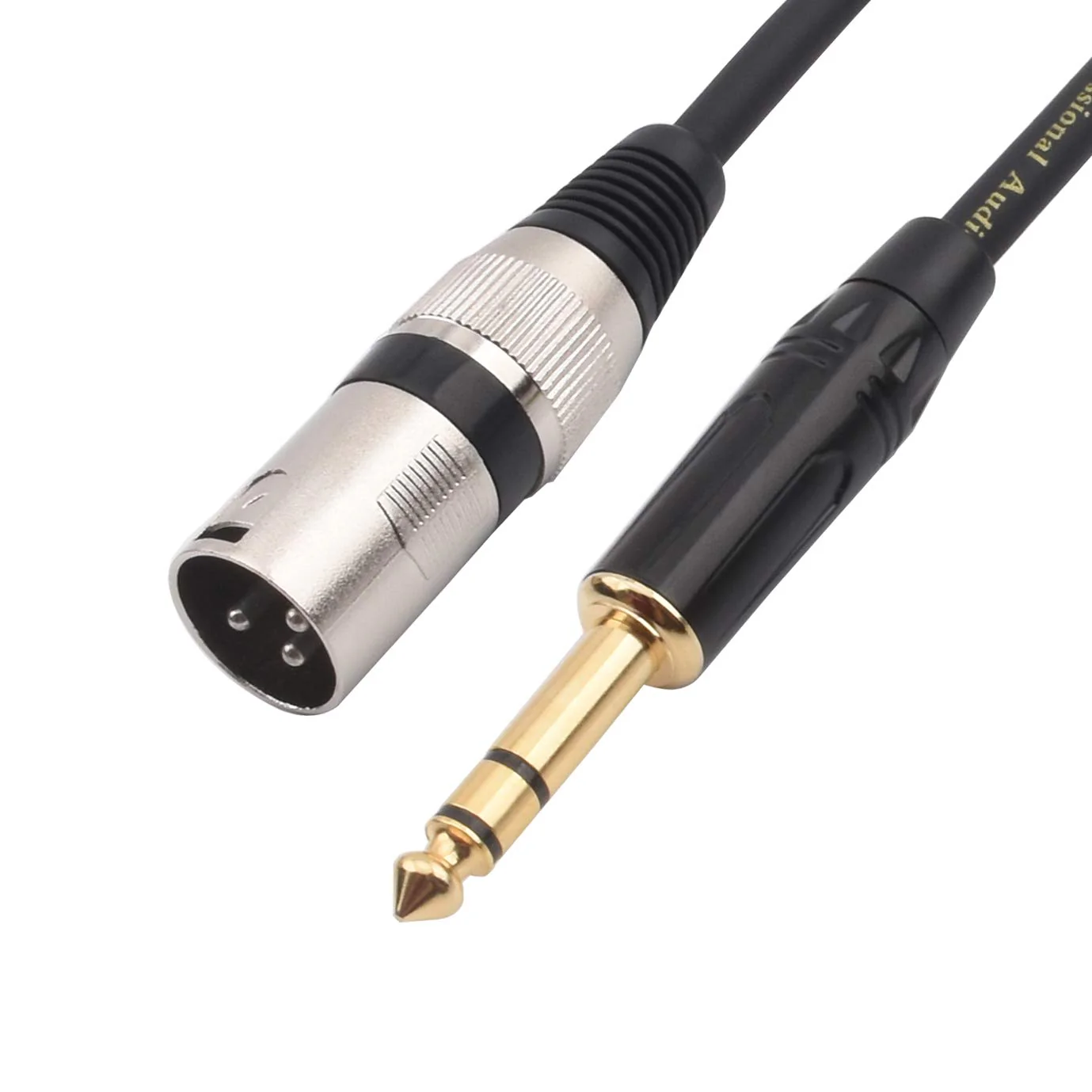 Disino 1/4 Inch TRS to XLR Male Balanced Signal Interconnect Cable Quarter inch to XLR Patch Cable - 10 Feet