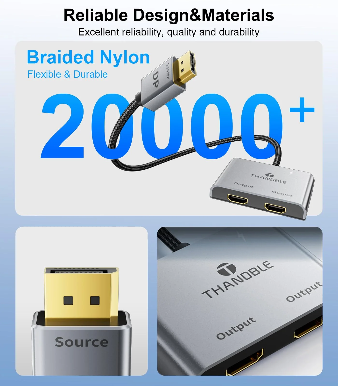 DisplayPort to Dual HDMI Adapter (4K@60Hz) DP to HDMI Splitter for Dual Monitors Extended Display MST Display Port to HDMI 1 in 2 Out Hub for PC, Graphics Card - Image 6
