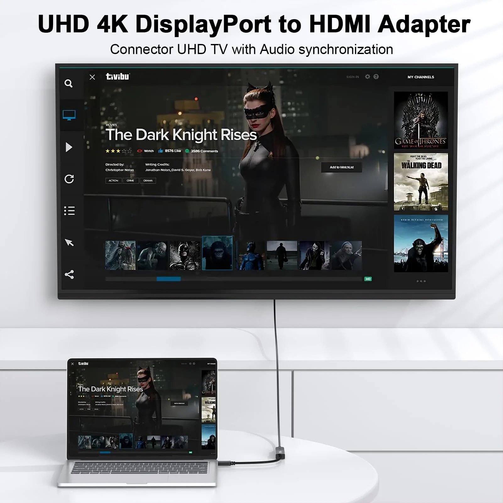 DisplayPort to HDMI Adapter 4K, 5-Pack, Display Port DP to HDMI Adapter Cable Male to Female Compatible with Computer, Monitor, TV, Projector (5, black) - Image 3