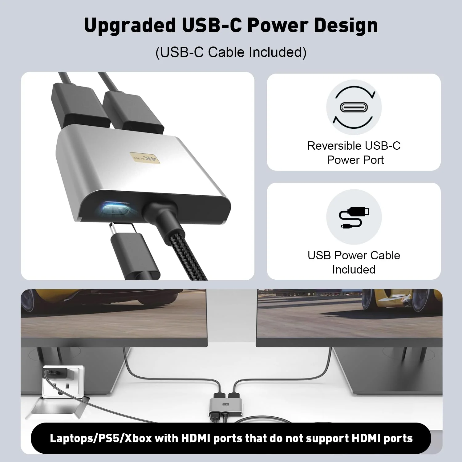 DisplayPort to HDMI and DisplayPort Adapter | 4K 60Hz DP Splitter Extended Display Adapter for DP and HDMI Dual Monitors,Display Port 1 in 2 Out Splitter for Dell, NVIDIA, AMD, Lenovo, HP MST-DP to DP with HDMI Splitter - Image 5