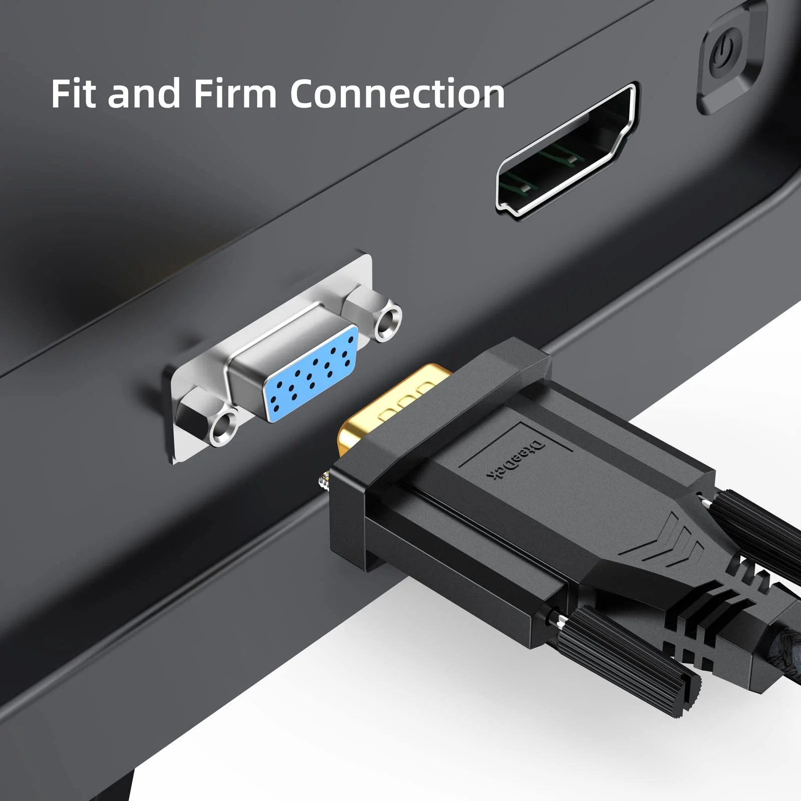 DisplayPort to VGA Cable 10ft, DP Display Port to VGA Adapter Cable Converter Male to Male Braided Cord for Monitor Desktop Laptop Display Projector HDTV 10 Feet 1 Pack - Image 9