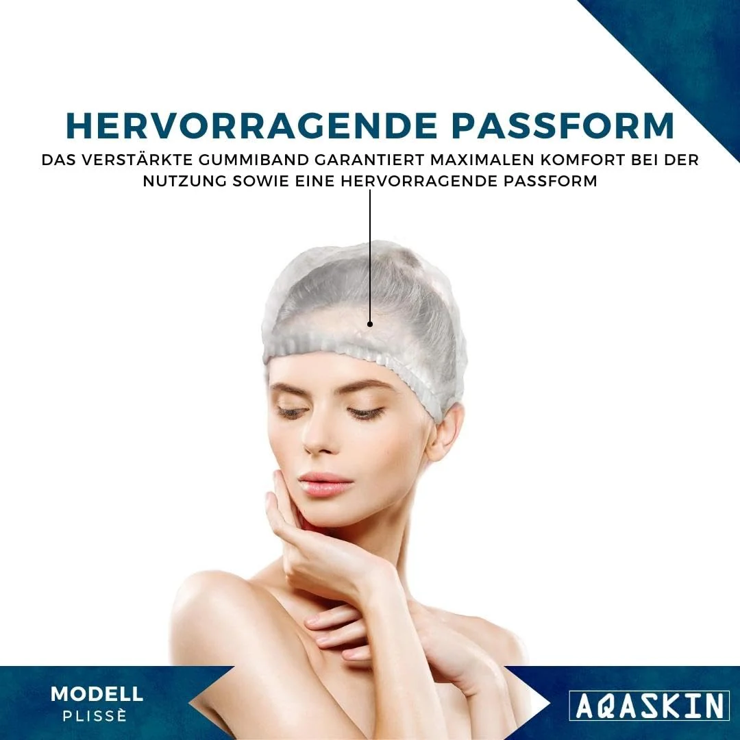 Disposable Head Hub TNT Model Plissè - Head & Hair Cover Caps - For Beauty Centers, SPA, Medical Centres, Restaurants, Cleaning, Quantity 100, White, Unit size 2-White - Image 2