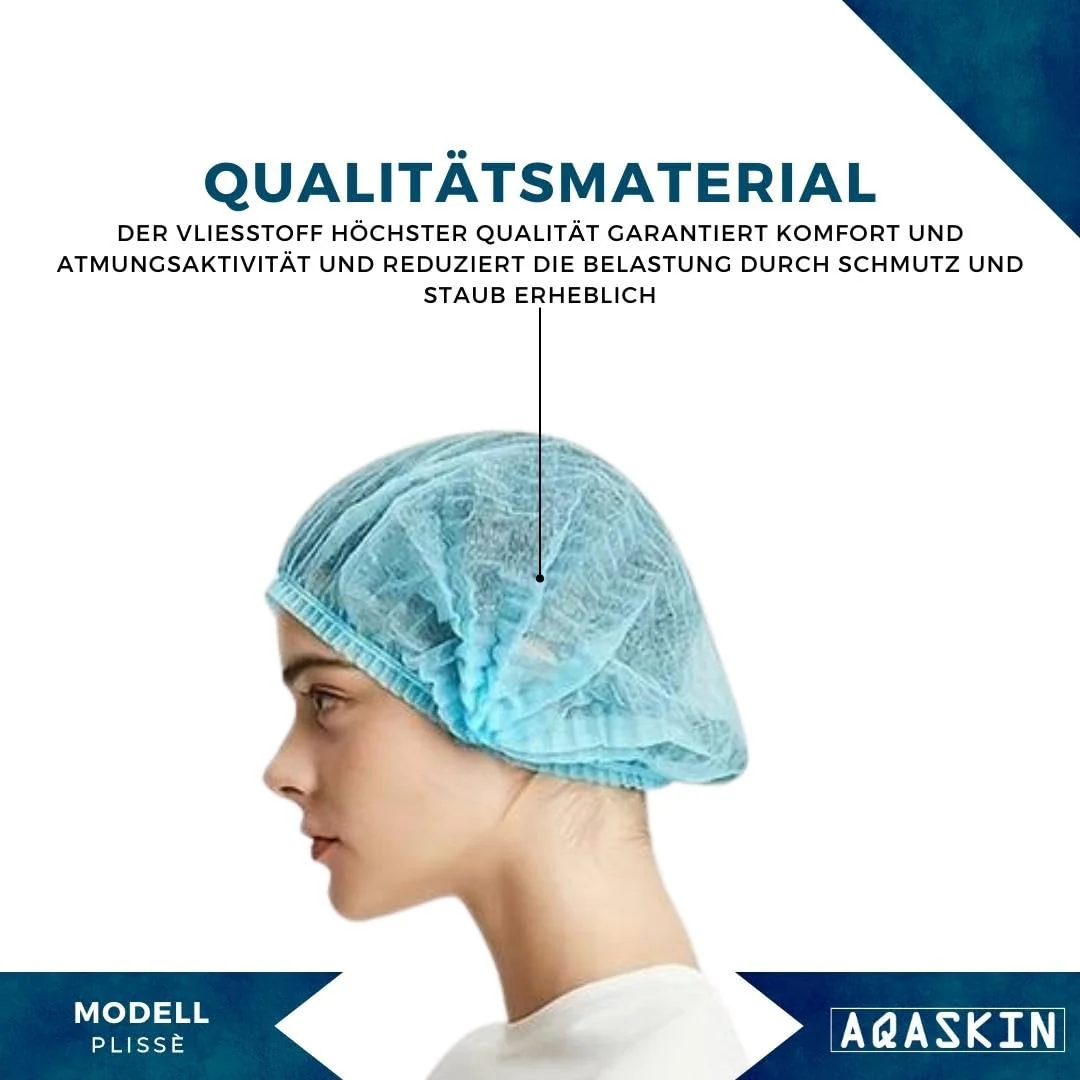Disposable Head Hub TNT Model Plissè - Head & Hair Cover Caps - For Beauty Centers, SPA, Medical Centres, Restaurants, Cleaning, Quantity 100, White, Unit size 2-White - Image 3