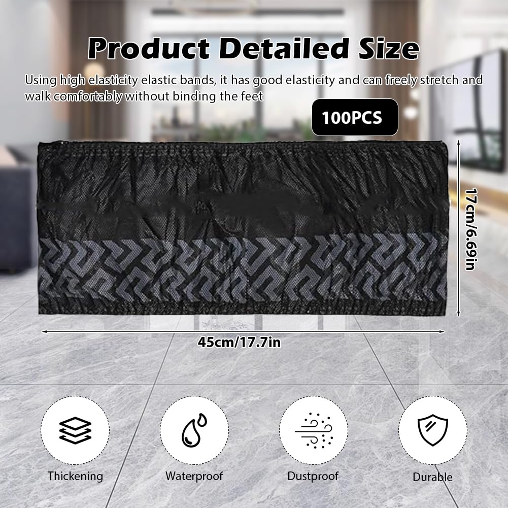 Disposable & Reusable Shoe Covers - Waterproof & Non-Slip - Overshoes for Indoor/Outdoor Use - Tear-Resistant, Breathable - Ideal for Surgical Shoes, Hotel Slippers, Guest Slippers (45 x 17 cm) 45X17CM - Image 2