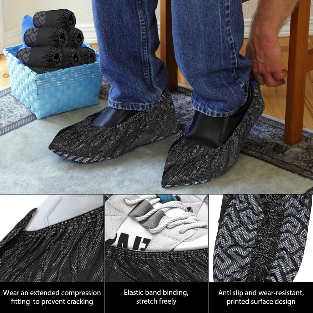Disposable & Reusable Shoe Covers - Waterproof & Non-Slip - Overshoes for Indoor/Outdoor Use - Tear-Resistant, Breathable - Ideal for Surgical Shoes, Hotel Slippers, Guest Slippers (45 x 17 cm) 45X17CM - Image 3