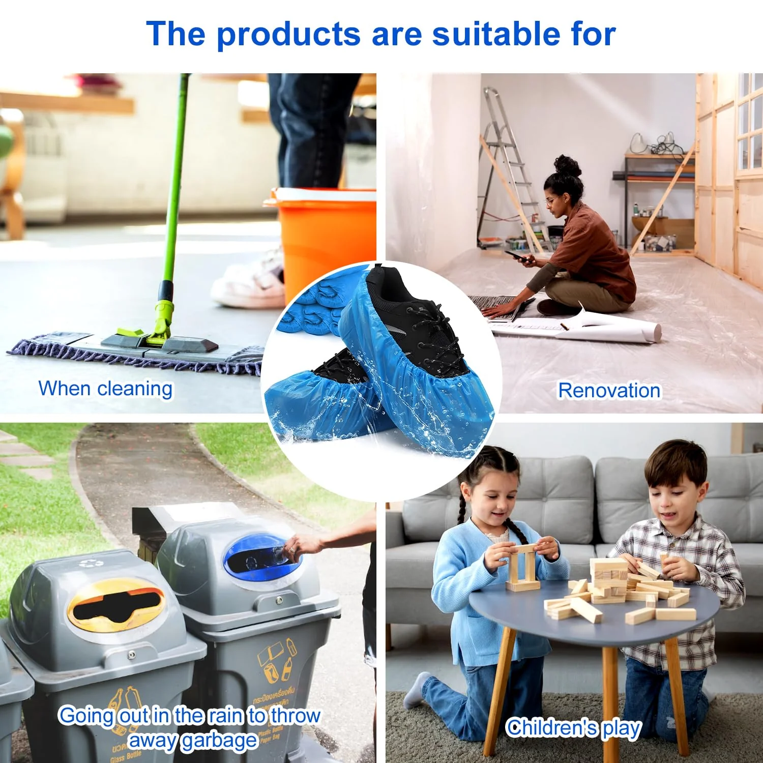 Disposable Shoe Covers Pack of 100 - Waterproof & Non-Slip Overshoes Made of CPE Material, Disposable Shoe Covers for Hygiene, Protection & Rain Protection, Shoe Covers for Household, Clinic & Work - Image 7