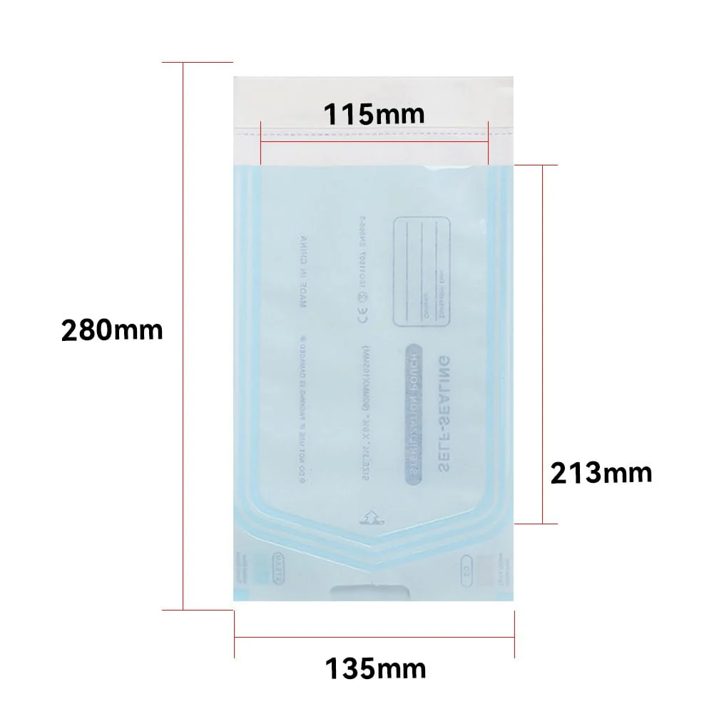 Disposable Sterilisation Bags, 200 x Sterilisation Bags (135 x 280 mm) with SK Seal Sterilising Bag, Sterilising Bag for Autoclaves, Self-Adhesive, Sterilisation Bag for Autoclaves - Image 2