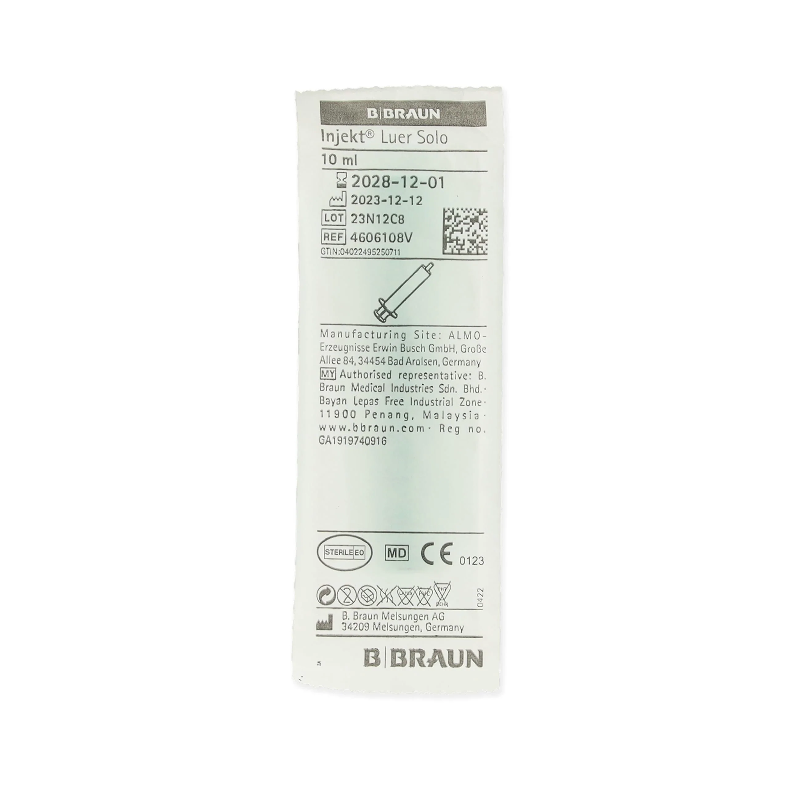 Disposable Syringes Injector Syringes Individually Sterile Packed 10 ml Green Pack of 100 - Image 2