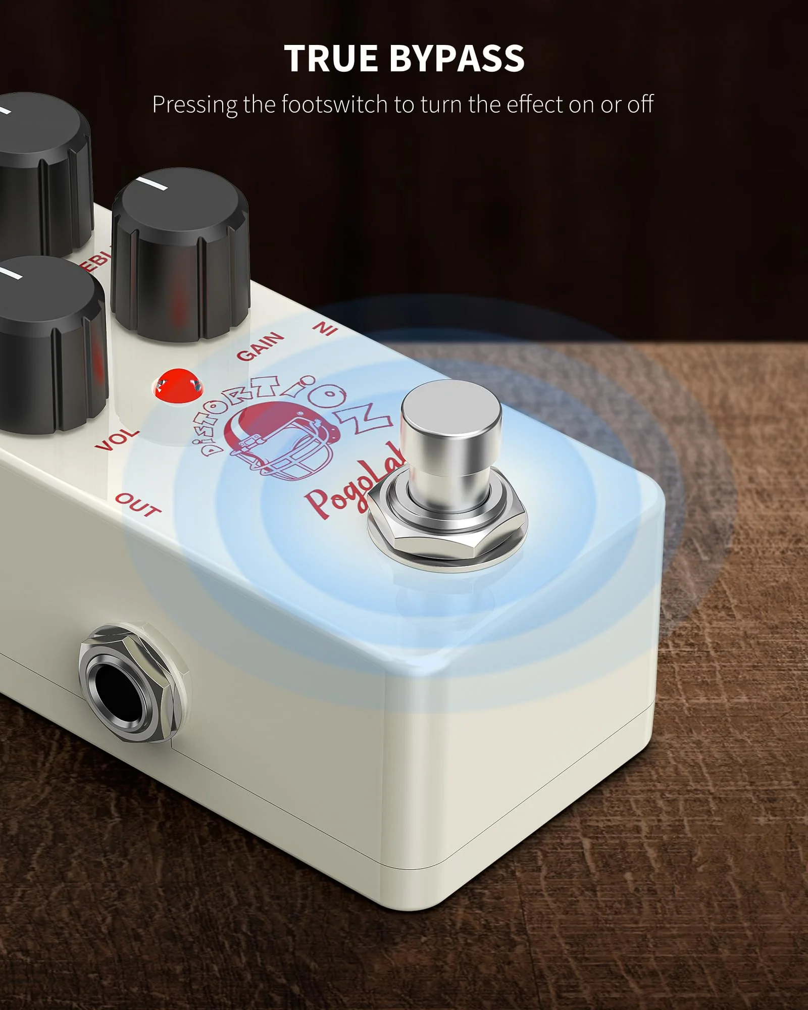 Distortion Guitar Pedal, Mini Analog Distortion Pedal, Two-Brand EQ, Mid and Treble, True Bypass DC 9V for Electric Guitar - Image 3