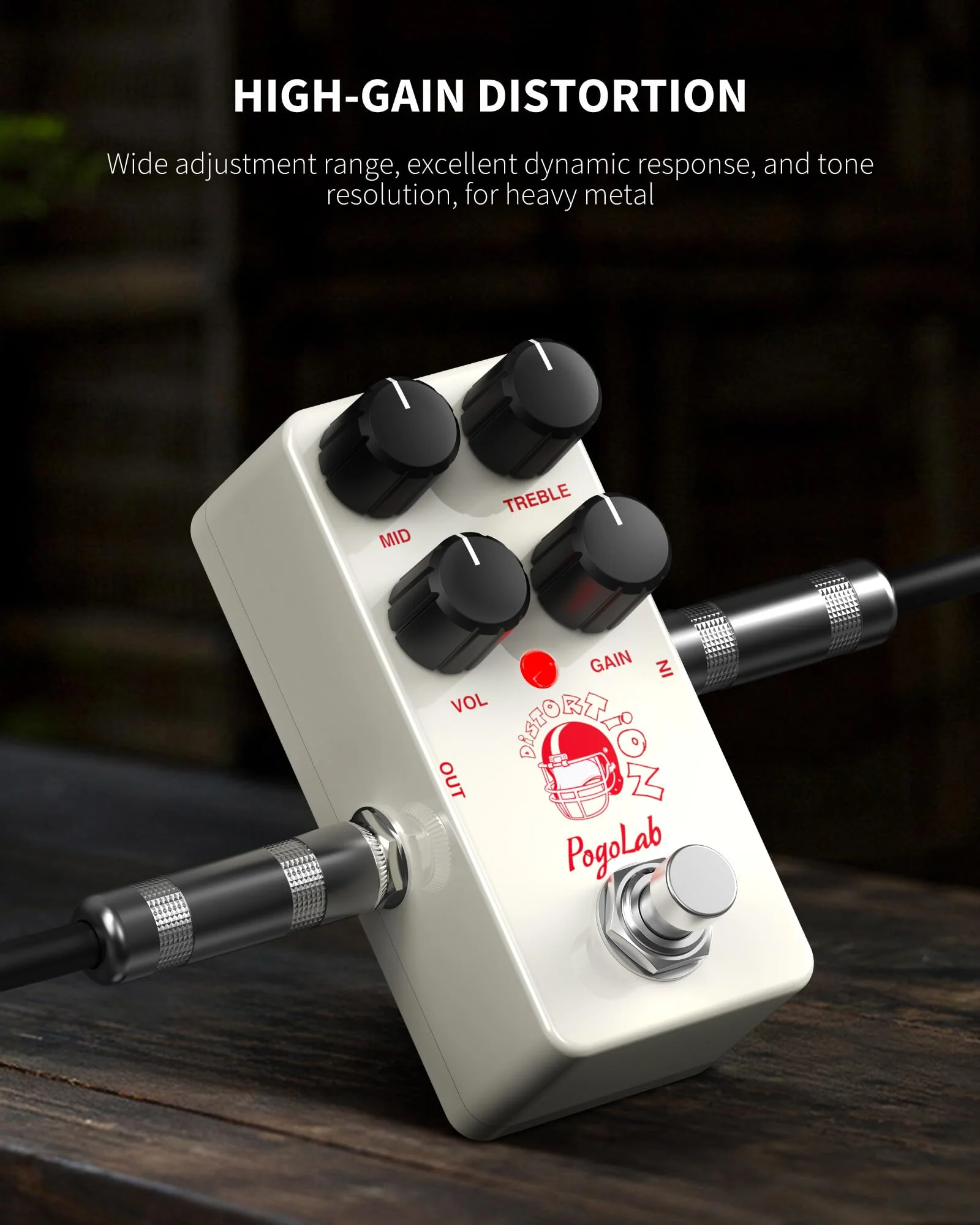 Distortion Guitar Pedal, Mini Analog Distortion Pedal, Two-Brand EQ, Mid and Treble, True Bypass DC 9V for Electric Guitar - Image 5