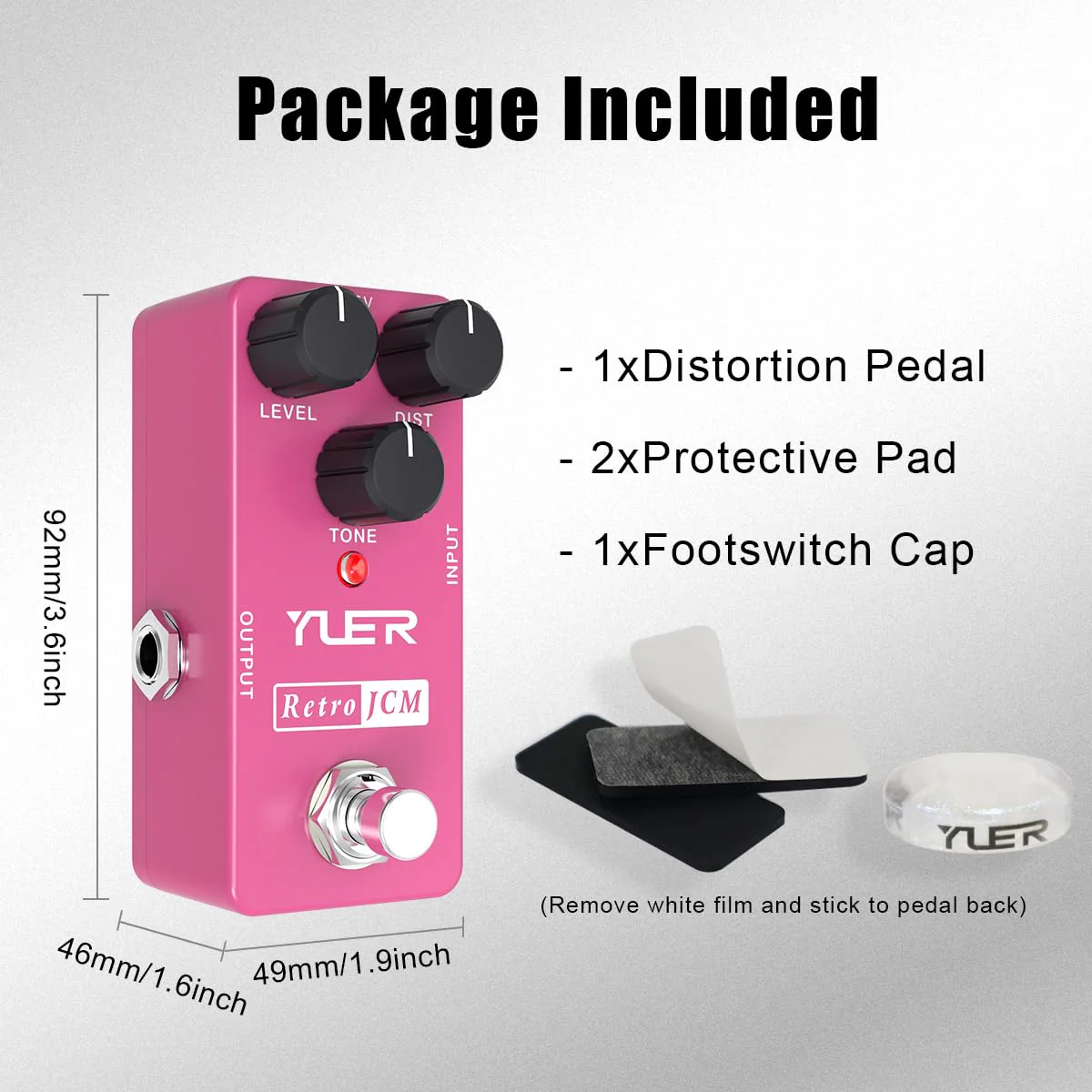 Distortion Pedal, Analog Retro JCM Distortion Effect Pedal for Electric Guitar with Footswitch Cap Aluminum Case - True Bypass RS-13 - Image 7