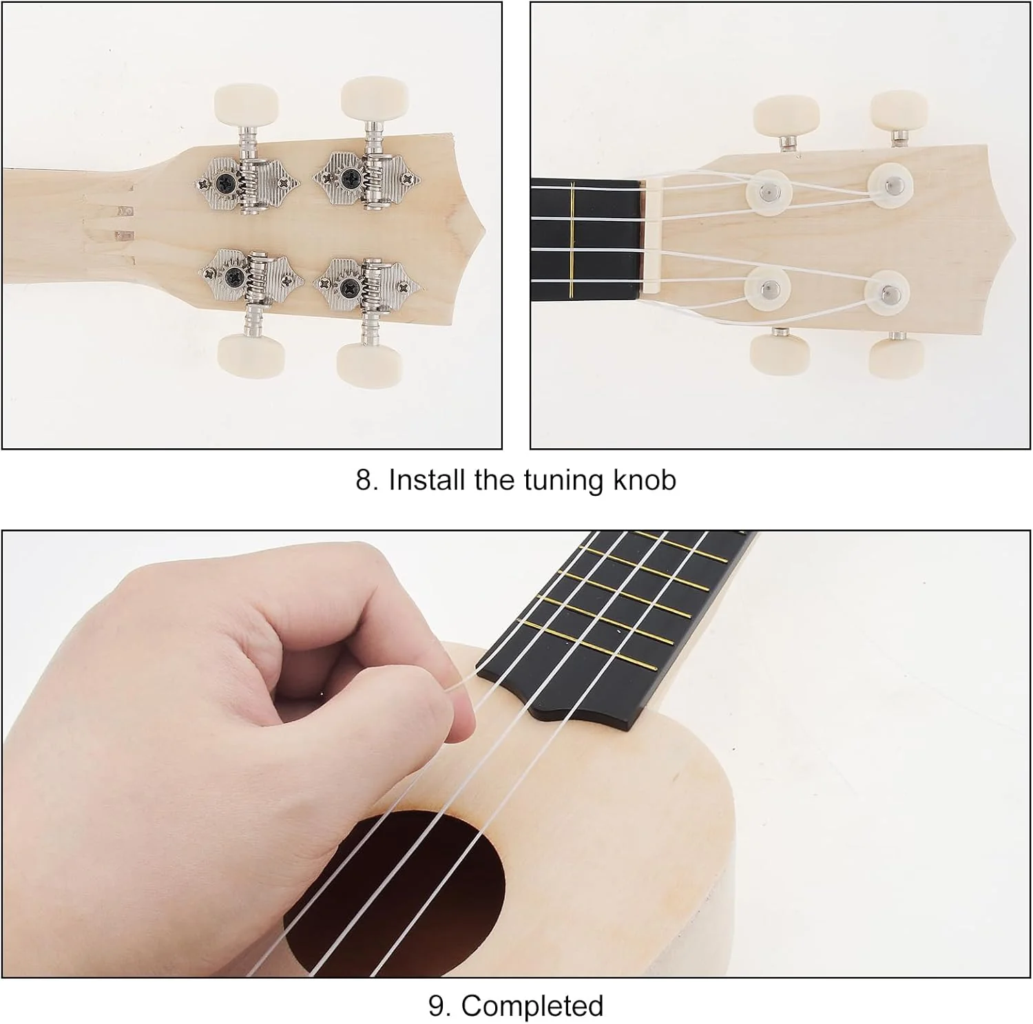 DIY Ukulele Kit Soprano (21inch) Build Your Own Guitar Kit with our Ukuleles Guitar Build Kit. DIY Ukelele Kit has 33 Pieces for all DIY Guitar needs. Guitar diy kit great to Build Your Own Ukulele - Image 11