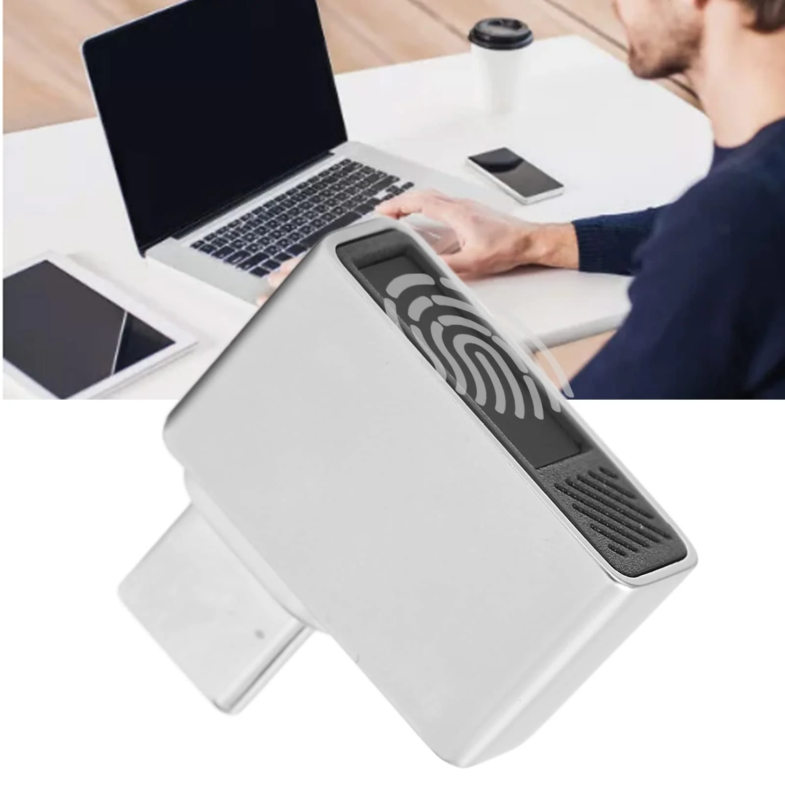Diyeeni USB C Fingerprint Key Reader, Biometric Fingerprint Scanner for 8 7, 360 Degrees Touch Portable Security Key for Laptop, Support 10 Fingerprints - Image 2