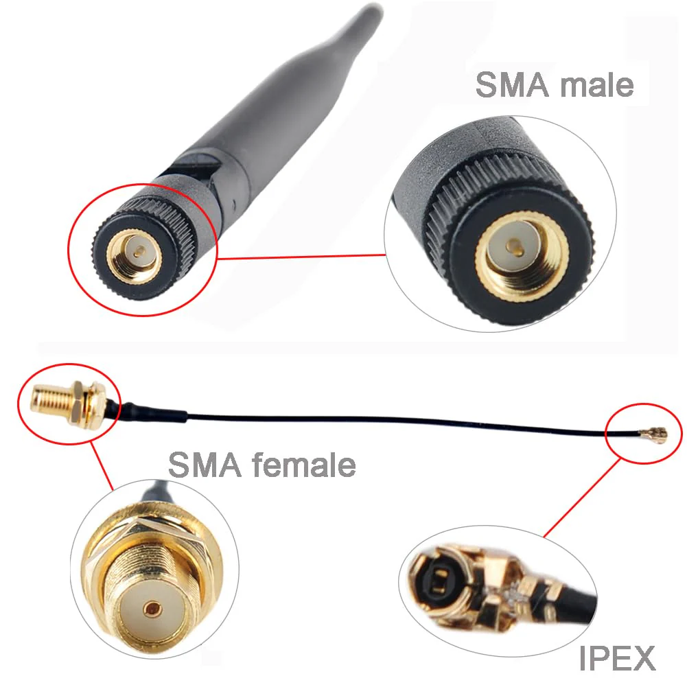 DIYmalls 868 MHz LoRa Antenna 5dBi SMA Plug 195 mm + SMA Female Cable for Meshtastic LoRa 32 V3 HTCC-AB02S Heltec T114 Mesh Node LoRa32u4II (Pack of 2) - Image 4