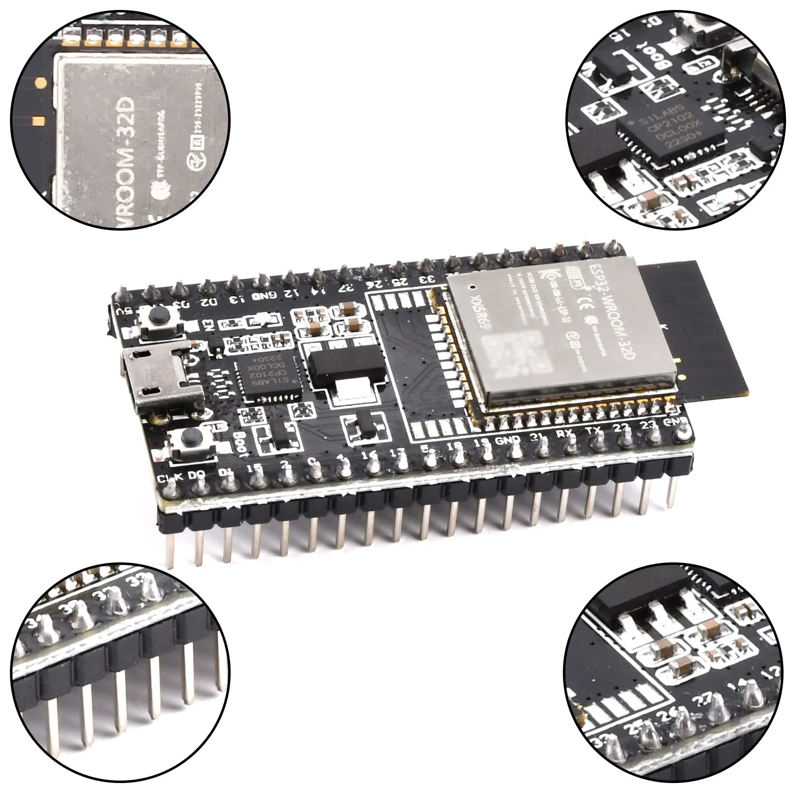diymore 2 x for ESP32 DevKit V4 Development Card, NodeMCU WiFi WLAN CP2102 for ESP32 Bluetooth Module Microcontroller - Image 2