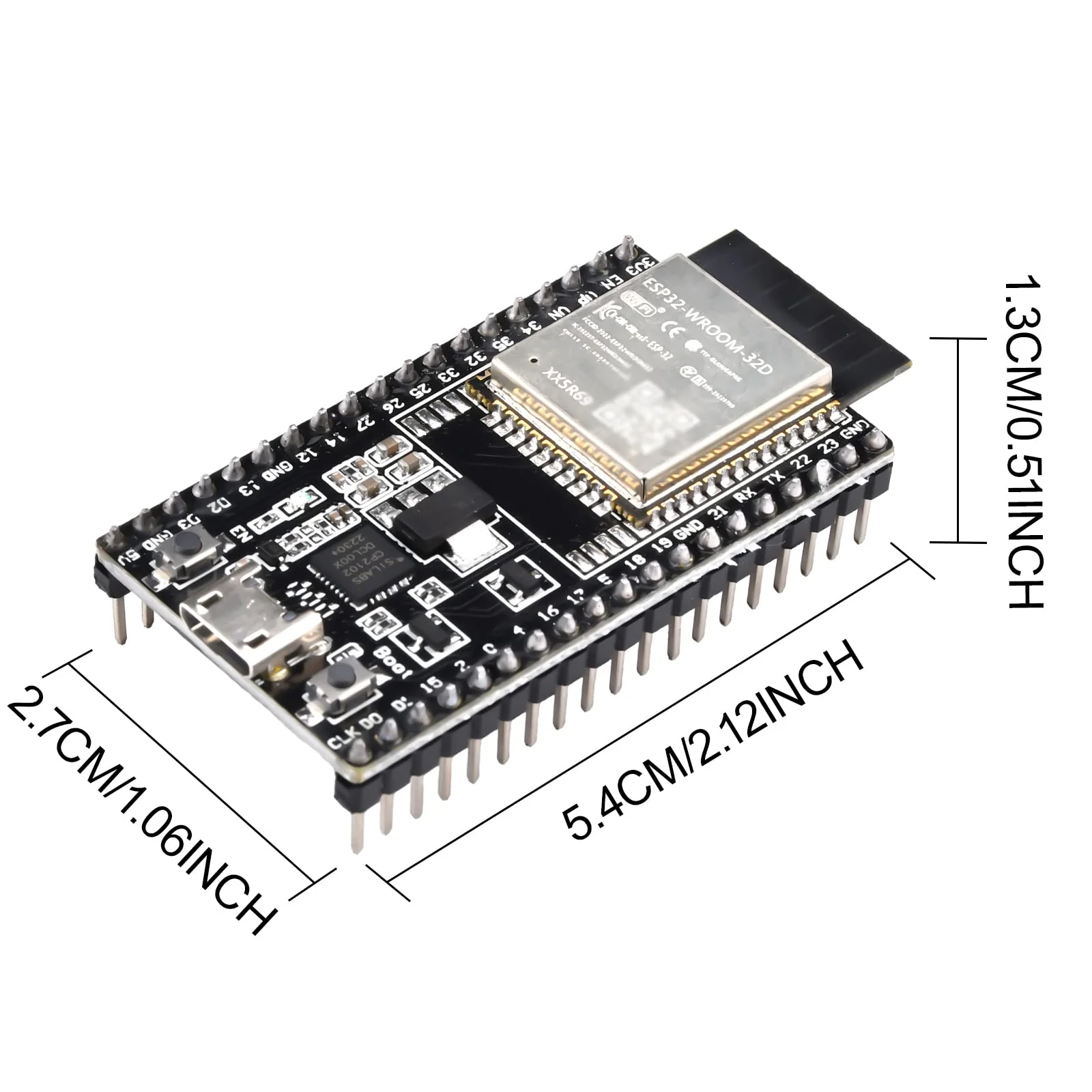 diymore 2 x for ESP32 DevKit V4 Development Card, NodeMCU WiFi WLAN CP2102 for ESP32 Bluetooth Module Microcontroller - Image 4