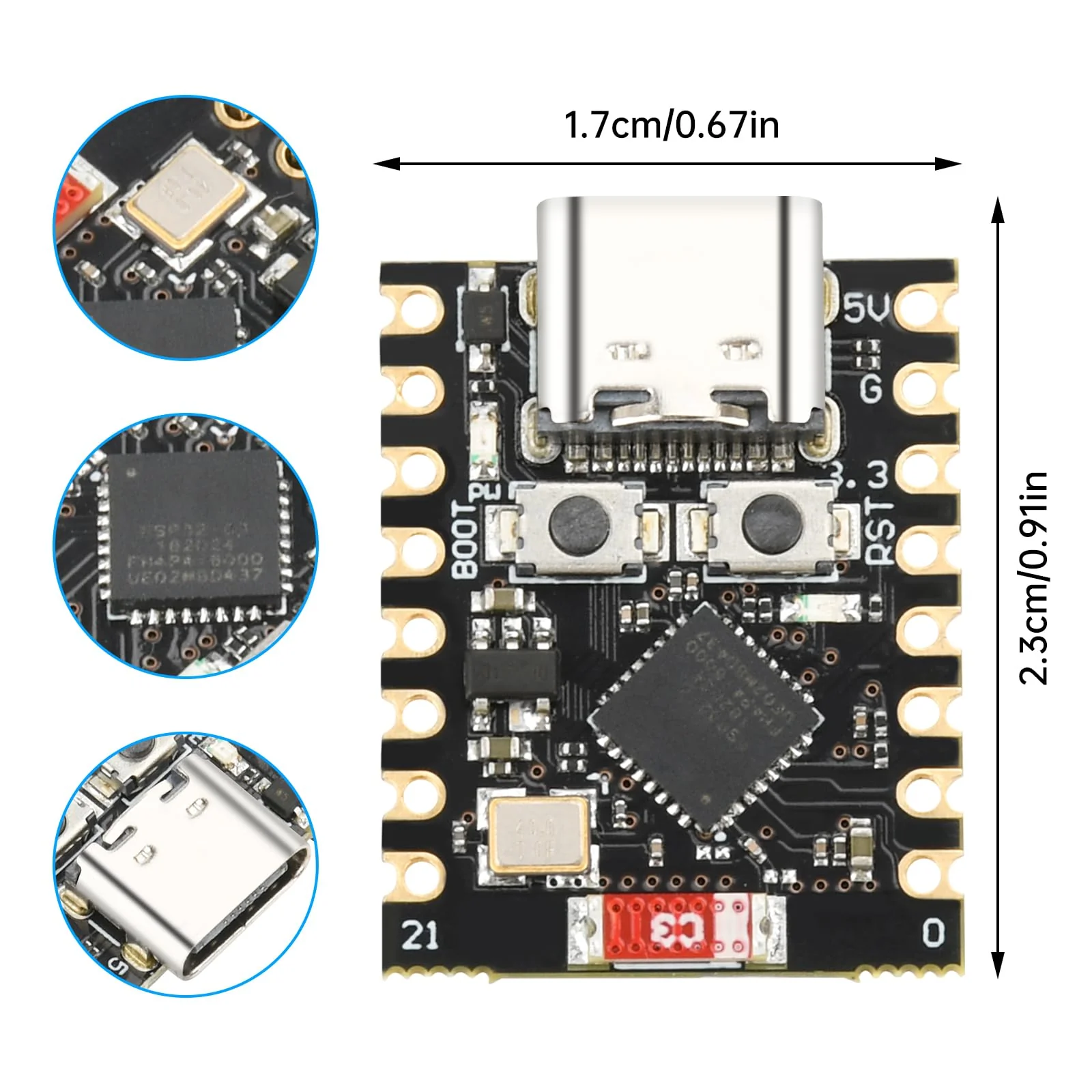 diymore 4pcs for ESP32 for ESP32-C3 Development Board Mini Supports WiFi Bluetooth ESP32 C3 - Image 4