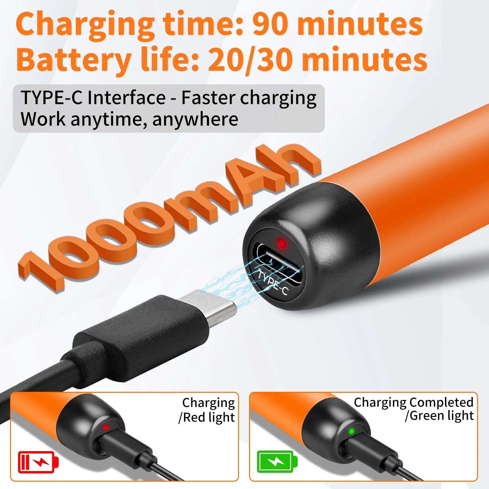 diymore Akku Lötkolben Set, USB Kabelloses Lötkolben Set, 5 Gänge Temperatur Einstellbare 260 ℃-420 ℃, 3 Lötspitzen, Lötdraht, Lötkolben, Lötpaste, Lötkolben Akku Set für Reparatur des Schweißens - Image 3