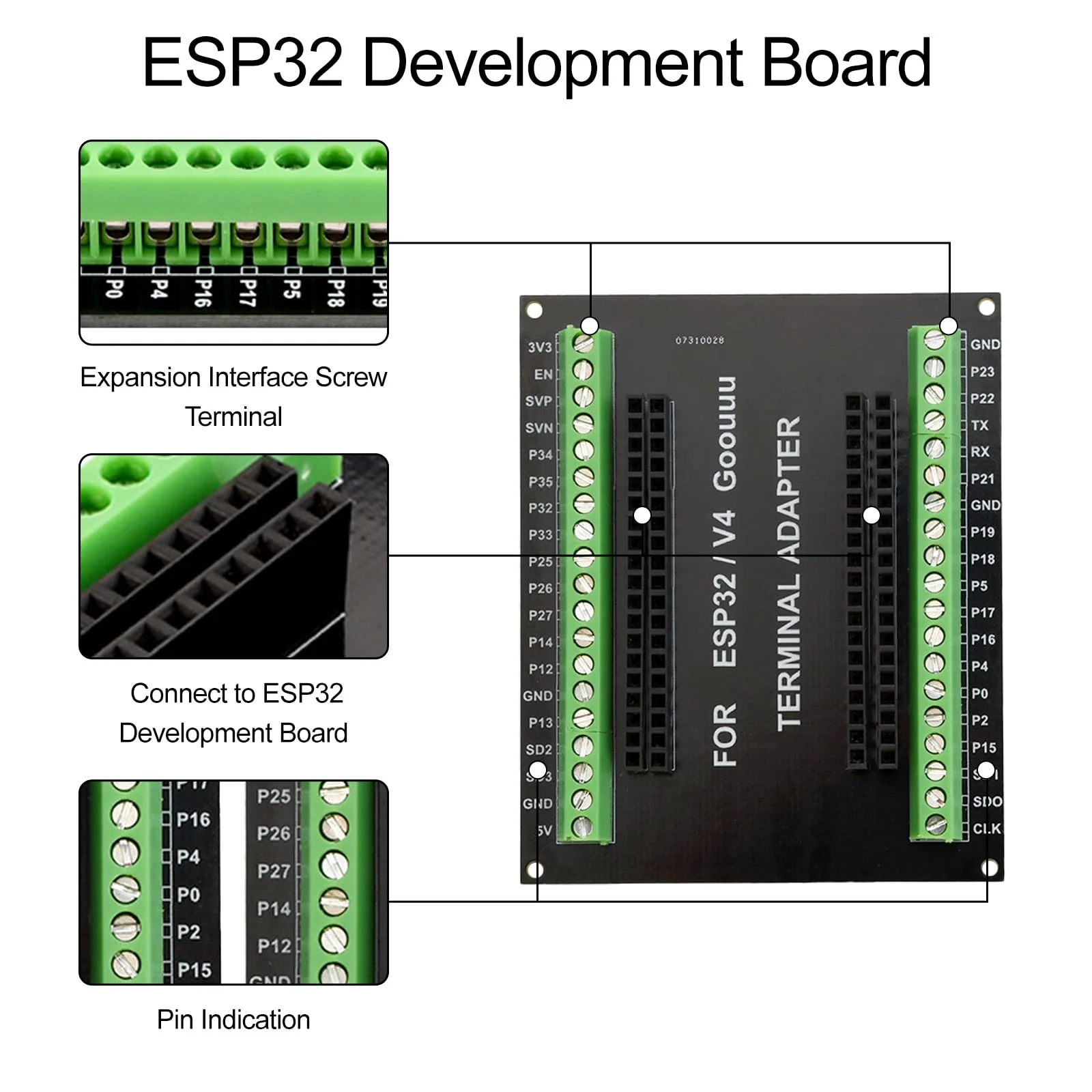 diymore For ESP32 Breakout Board for 38PIN for ESP32 Development Board 1 piece - 38 pin - Image 3