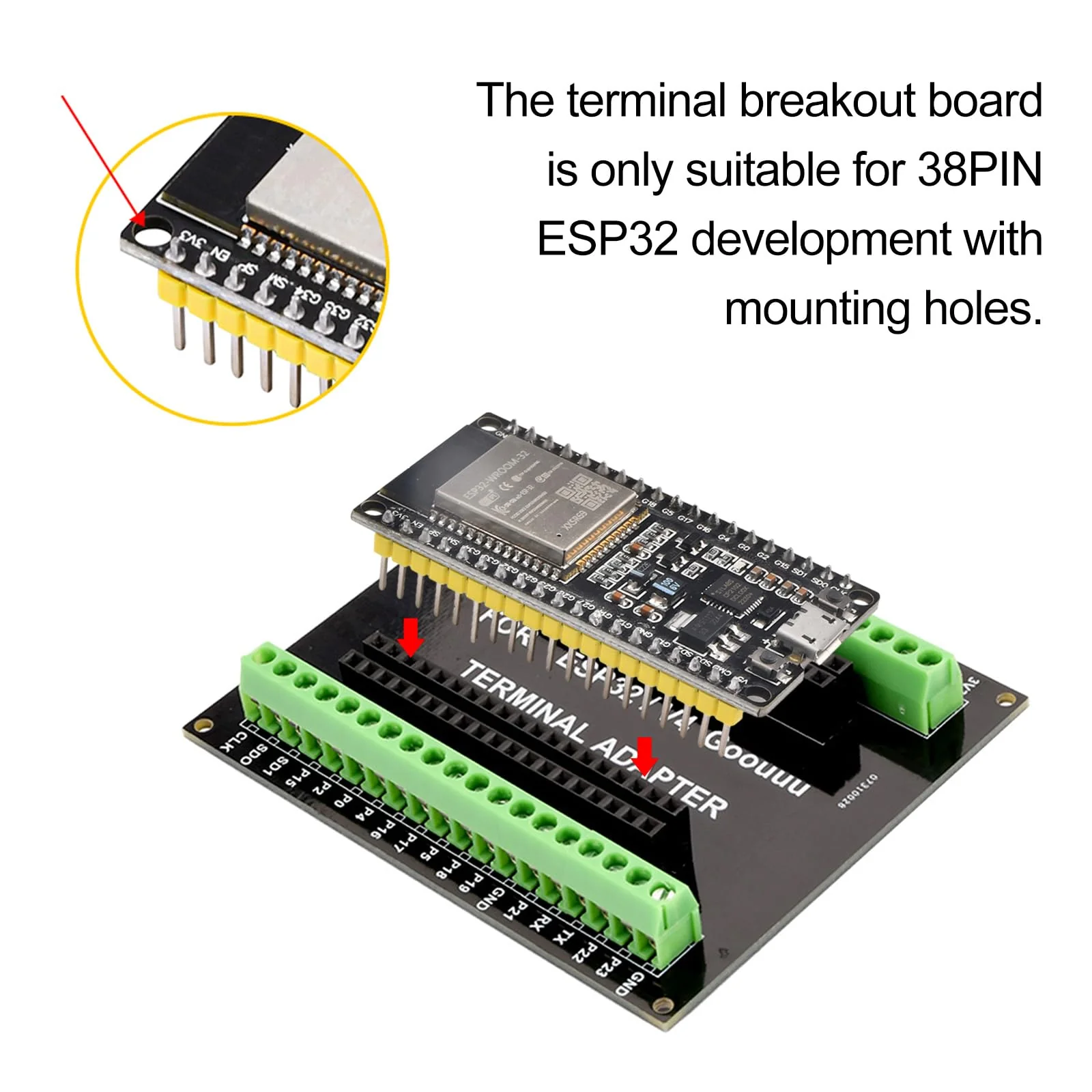 diymore For ESP32 Breakout Board for 38PIN for ESP32 Development Board 1 piece - 38 pin - Image 4