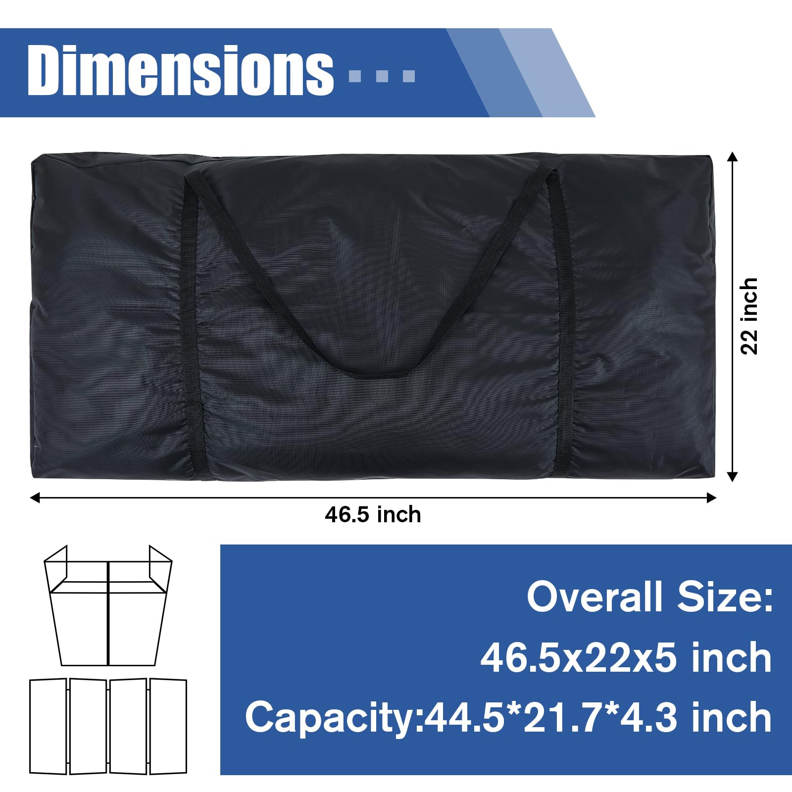 DJ Booth Carrying Bag DJ Facade Panel Carry Bag Black DJ Bag Facade Bag Reinforced Replacement, 46.5 x 22 x 4.7'' - Image 4