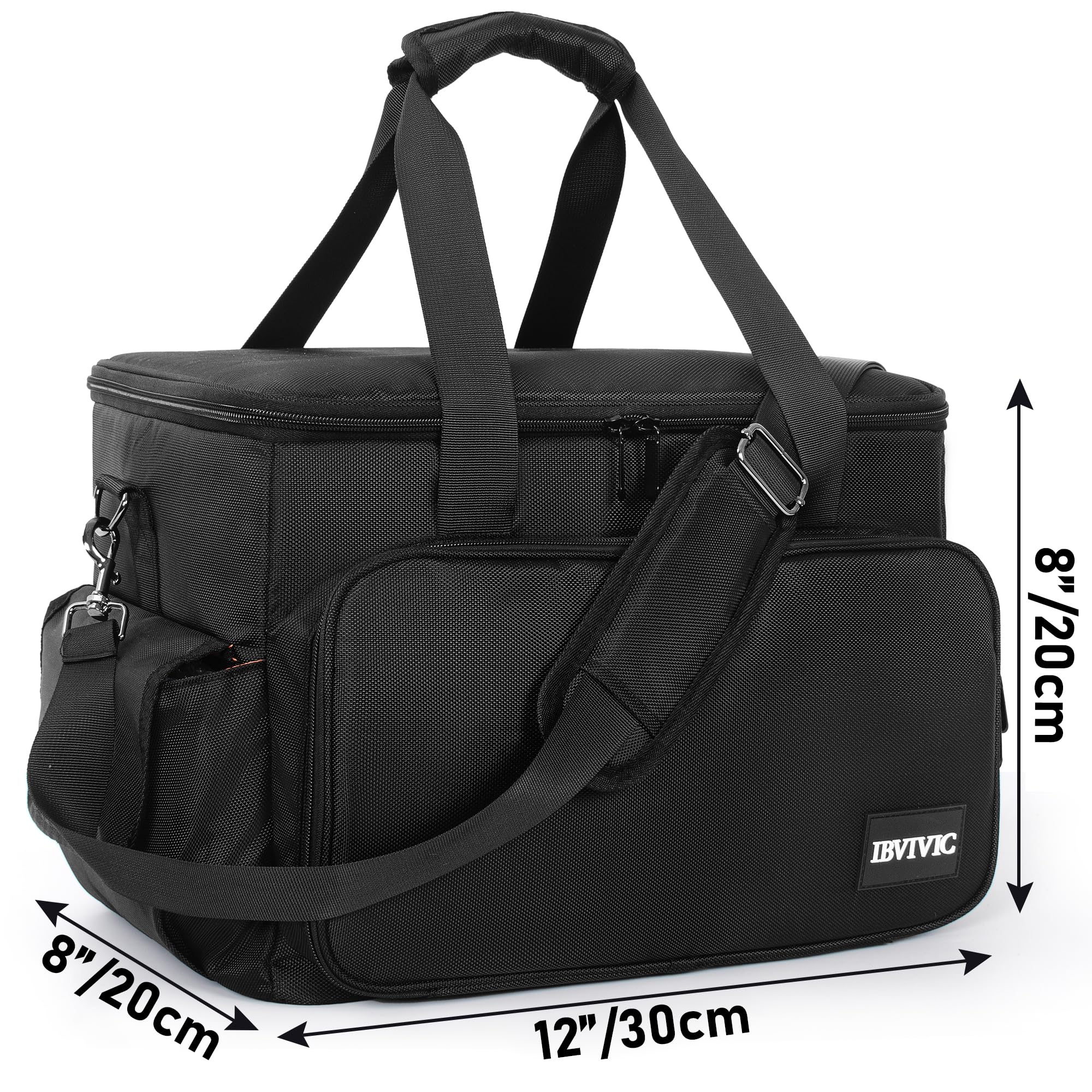 DJ Cable File Bag with 6 Detachable Dividers Gig Cable Bag for Cords,DJ Gear,Sound Instrument and Accessories 12"x8"x8" Black Orange 12Lx 8Wx 8H inch - Image 3