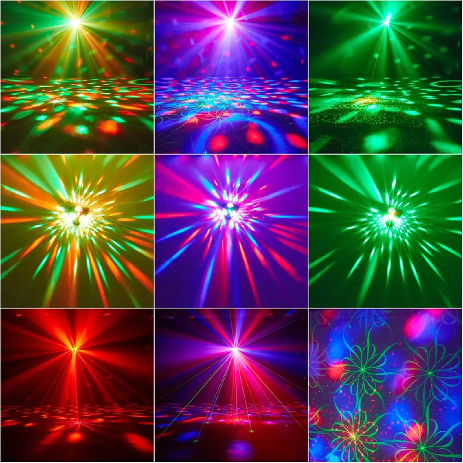 DJ Party Lights Disco Ball Light,Sound Activated Disco Lights+Red and Green Pattern Lamp Strobe Lighting for Home Club Karaoke Christmas Halloween Birthday Wedding Dancing - Image 6