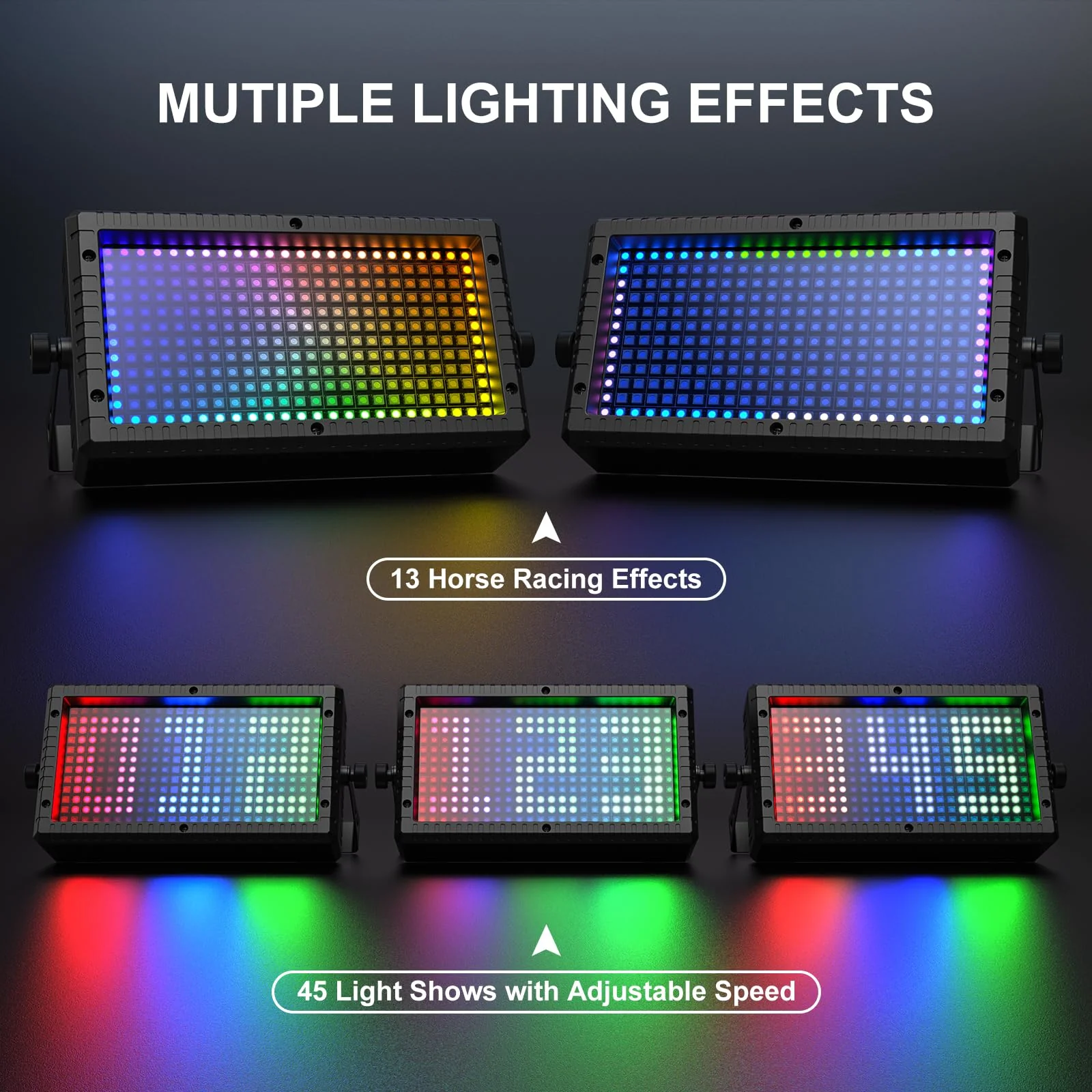 DJ Strobe Stage Light Bar, 288 RGB LED Wall Washer Light, 55 Zones Chasing Stage Party 4-in-1 DMX512, Remote Control for Halloween, Wedding, Club, Party Black 1 Pack - Image 4