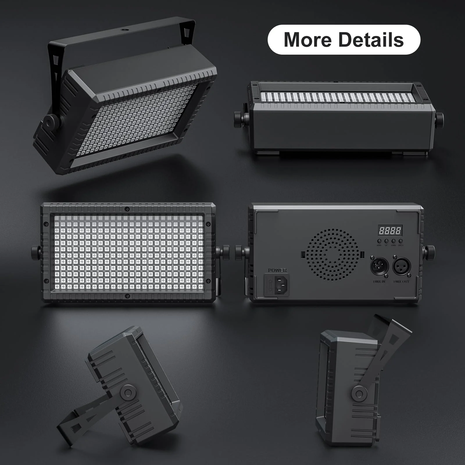DJ Strobe Stage Light Bar, 288 RGB LED Wall Washer Light, 55 Zones Chasing Stage Party 4-in-1 DMX512, Remote Control for Halloween, Wedding, Club, Party Black 1 Pack - Image 5