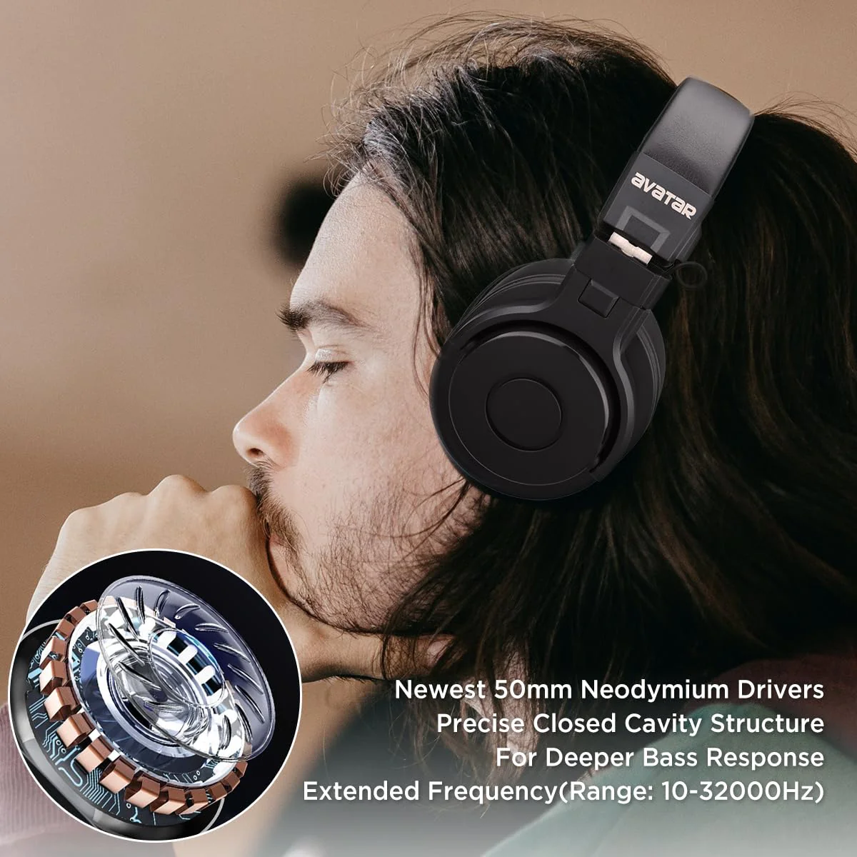 DMH10 Over-Ear Studio Monitor Headphones for Recording Electric Drum Headphone for Drummers, with Deep Bass, Noise Isolation, 3.5mm Jack 1/4" Adapter, 3m Long Cable - Image 3